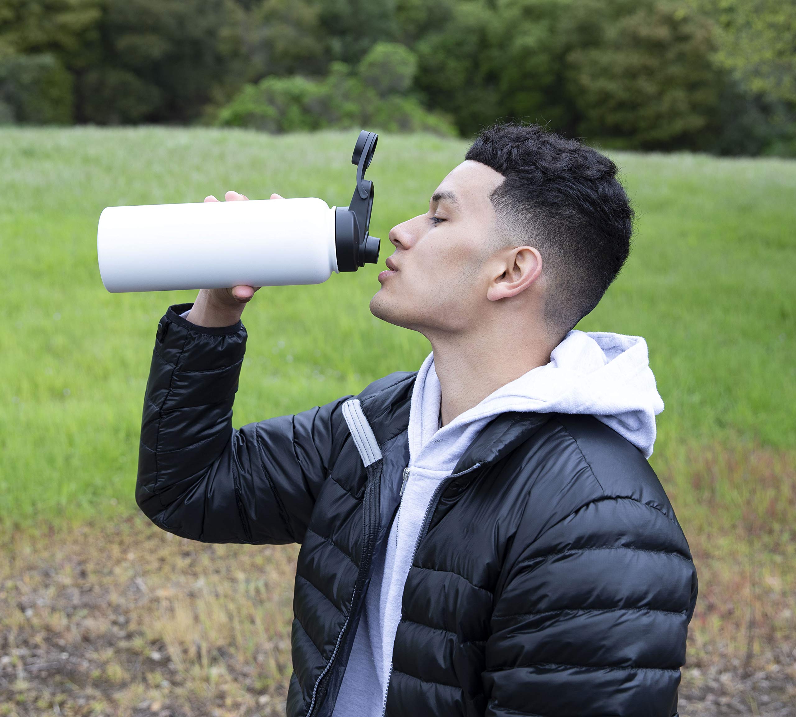 Mira 32 Oz Insulated Sports Bottle - Stainless Steel Temperature Control Thermos - Easy-Drink