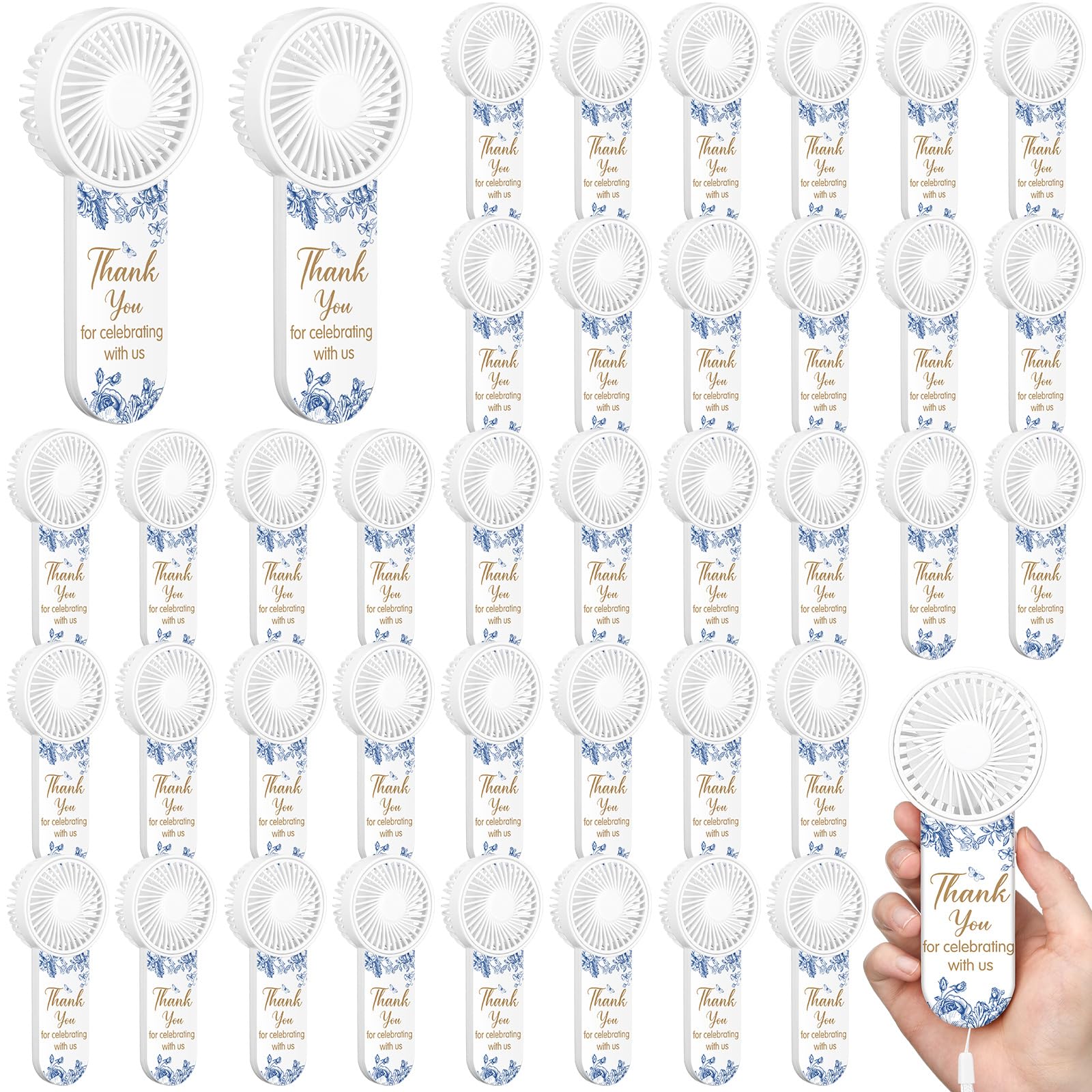 Vihose 50 Pcs Mini Handheld Electric Fans For Wedding Guests Bulk, Personal Portable Hand Fan - Koospark
