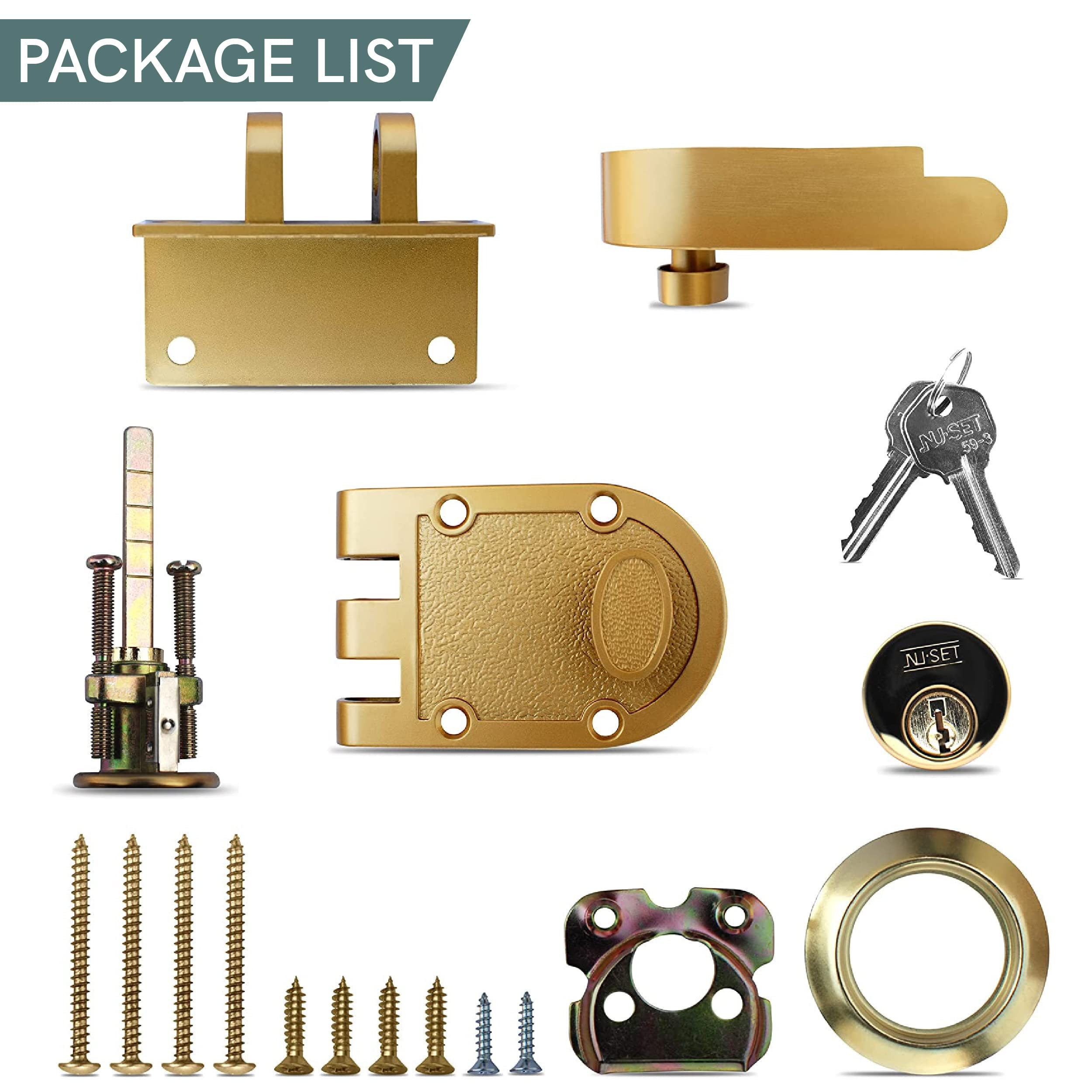 Nu-Set 2120-3 Jimmy Proof Style Inter Locking Deadbolt Lock With Single Cylinder, Bronze