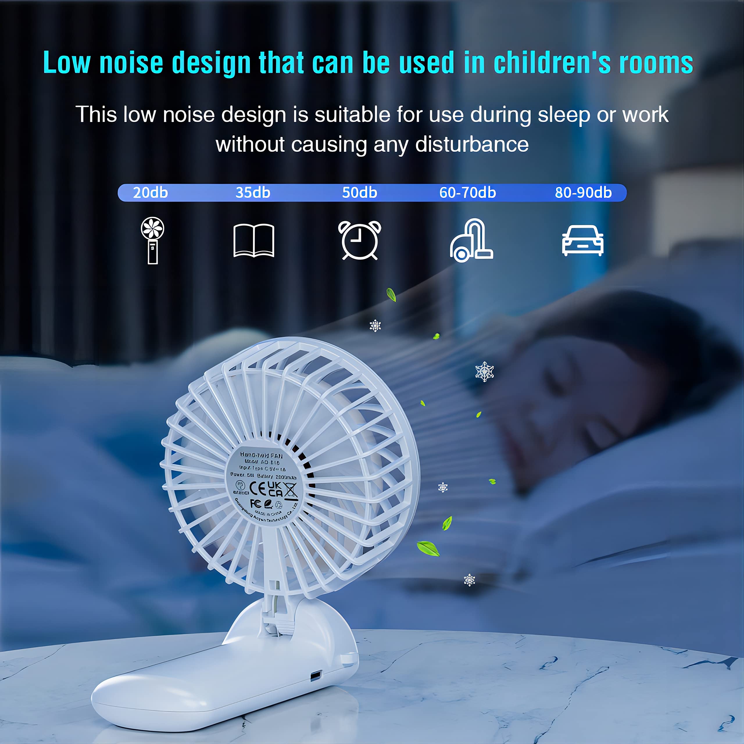Handheld Fan, Mini Portable Personal Fan With Lanyard, 4 Speeds Level 180° Foldable Design