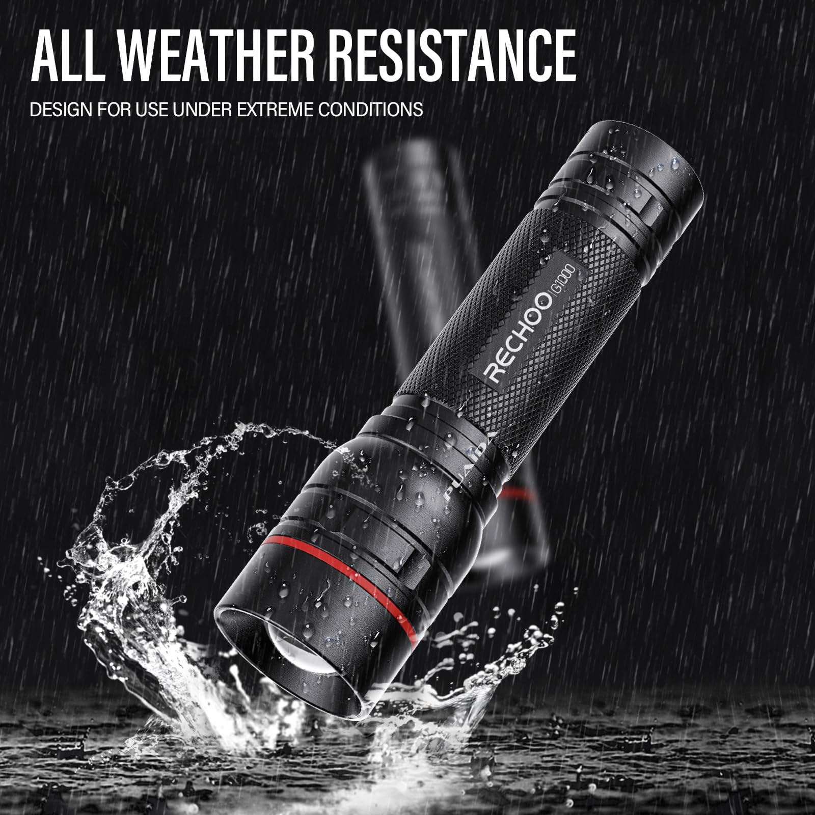 Rechoo Rechargeable Flashlights High Lumens, 2 Pack G1000 Super Bright Flash Light, Small Led Tactical Flashlight With 3 Lighting Modes, Portable Flashlights For Camping Home (Battery Included)