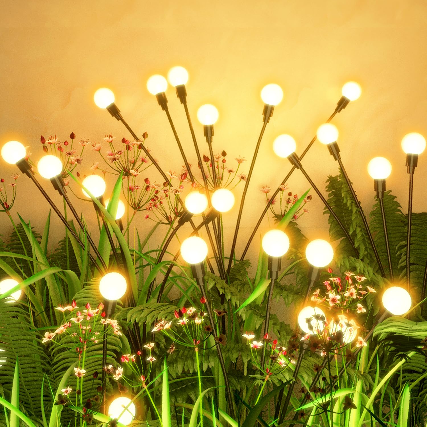 Flumy Solar Lights Outdoor Waterproof 2 Pack, Outdoor Firefly Light For Yard Patio Garden Decor, Solar Lights For Outside Gardening Supplies, For Grandma