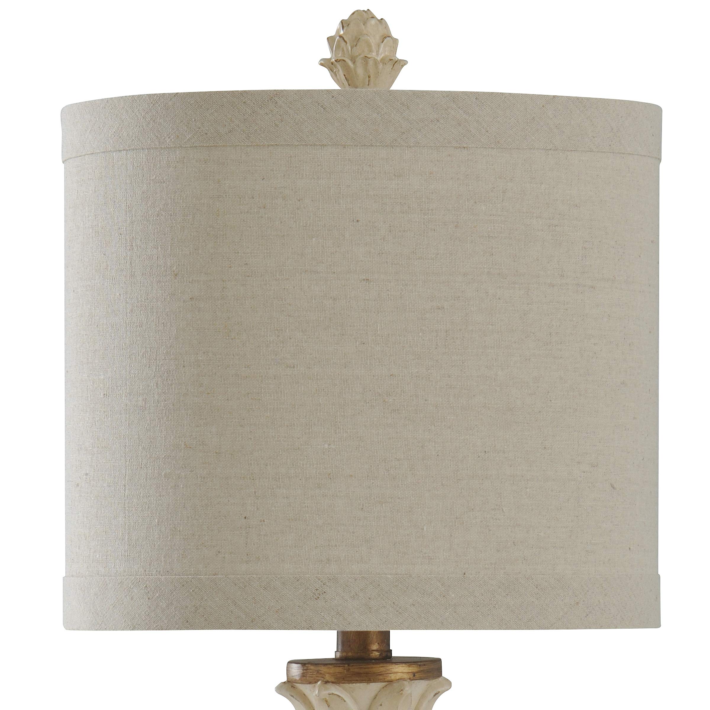 Collective Design Tl28448Dsam Mini Ardichoke, Distressed Off-White, Light Beige Dark Brown, Aged Gold, Oatmeal Table Lamp
