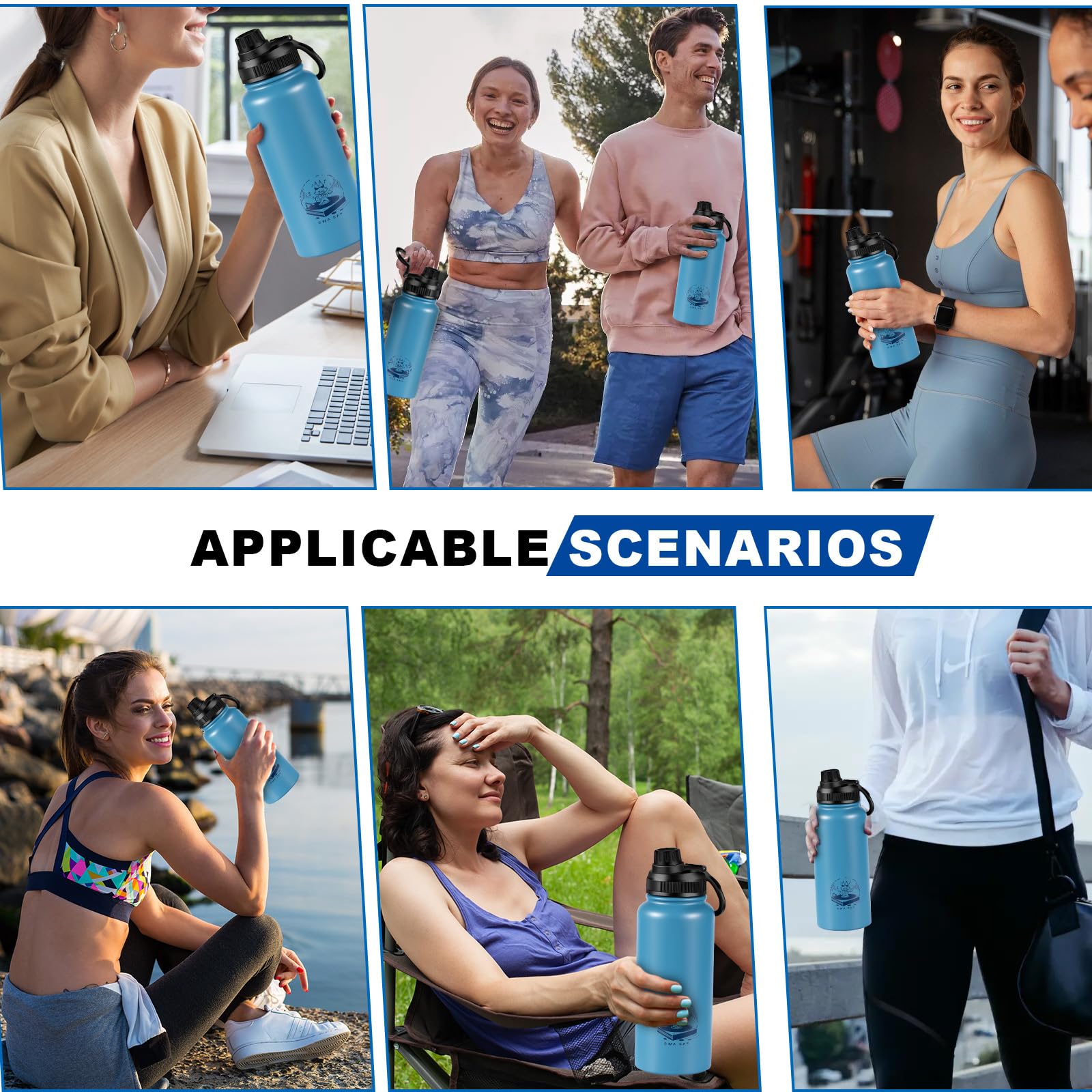 32 Oz Insulated Stainless Steel Water Bottle Sports Water Bottle With Spout Lid - Leak Proof