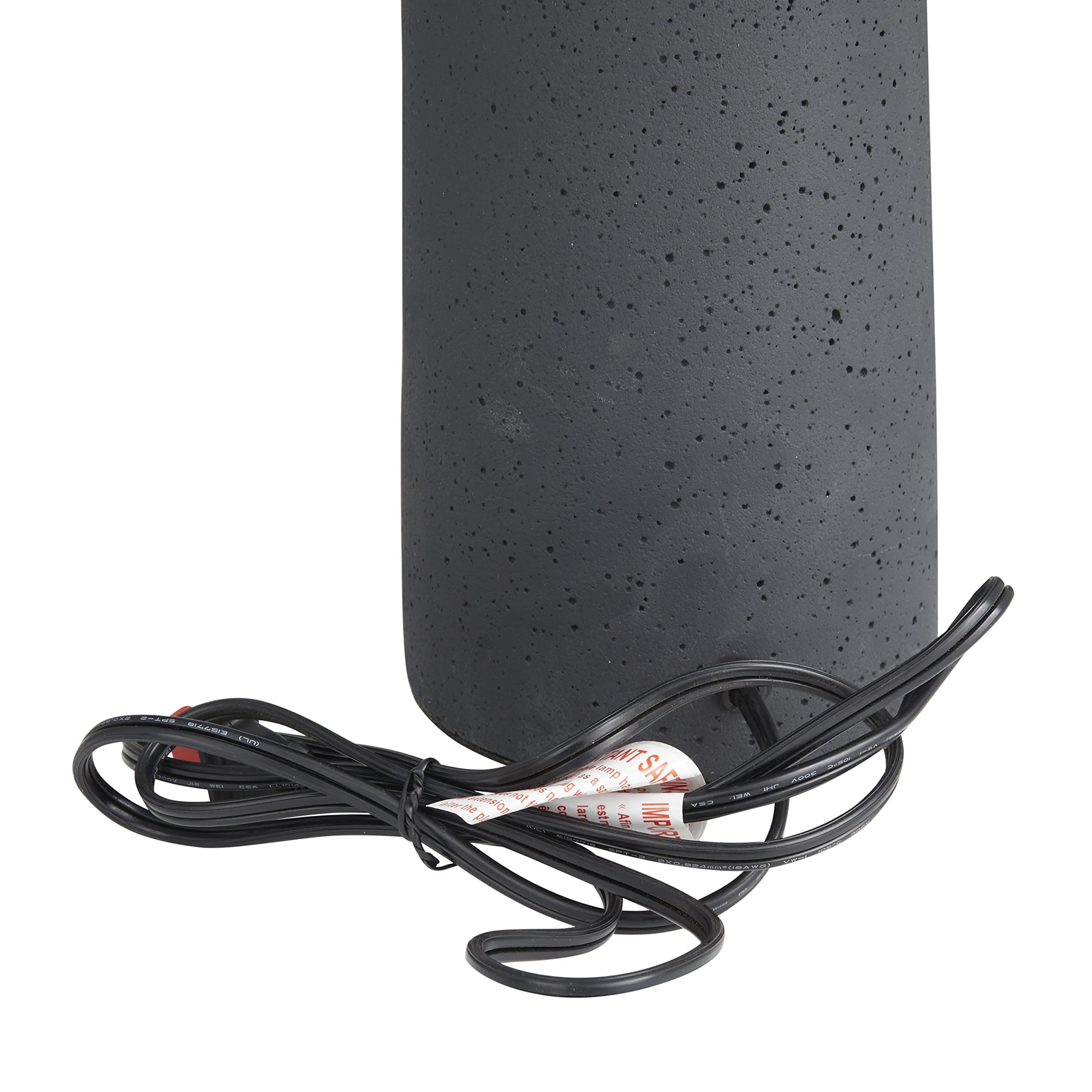 Deco 79 Modern Cement Table Lamp Bedside Desk Lamps For Bedroom, Living Room, Office, Kids Room, Girls Room, Dorm, 14" L X 14" W X 24" H, Black