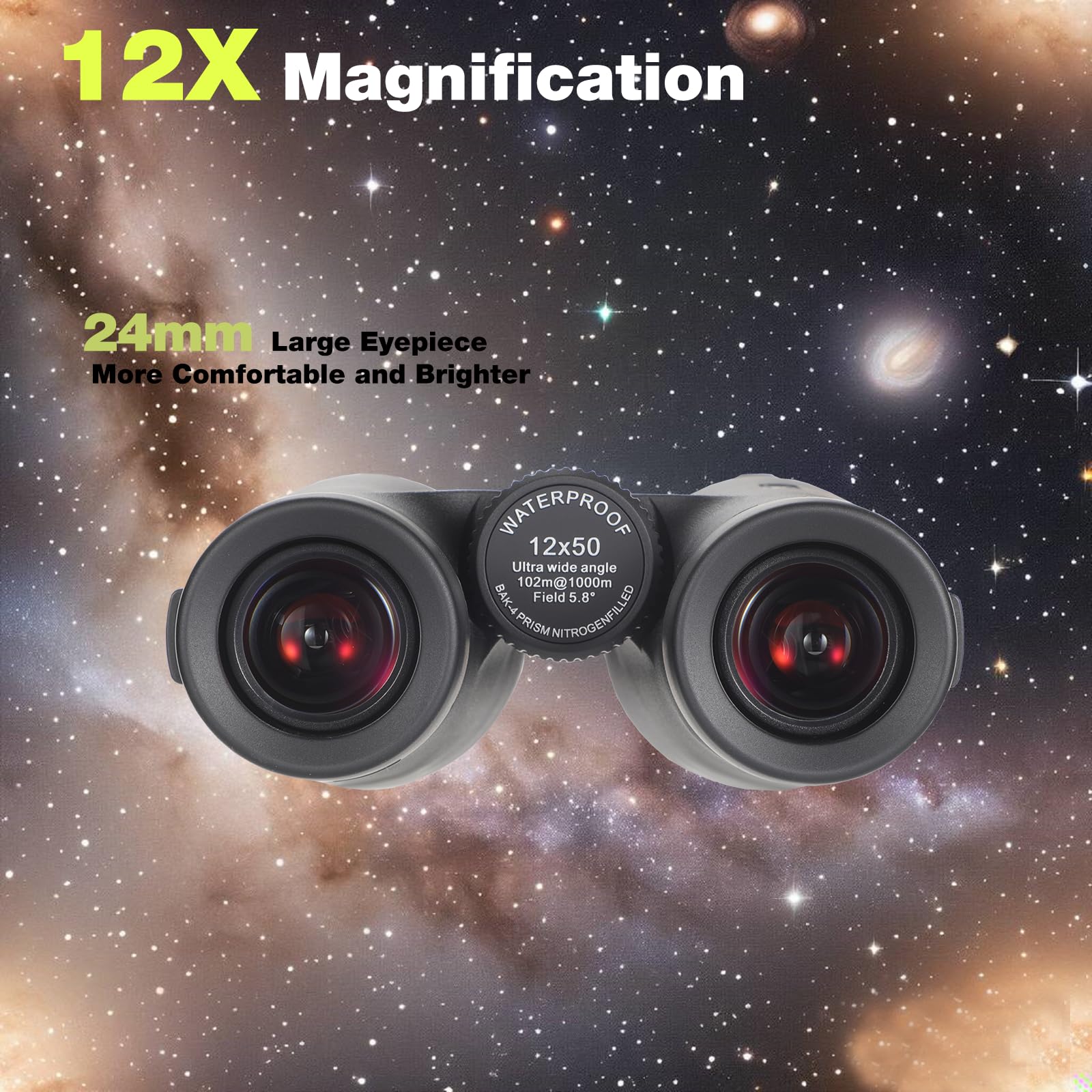 Ywyll High Magnification Binoculars With Ed Lens, 12X50 Binoculars For Outdoor Adventures And Wildlife Observation, Easy To Focus (12X50)