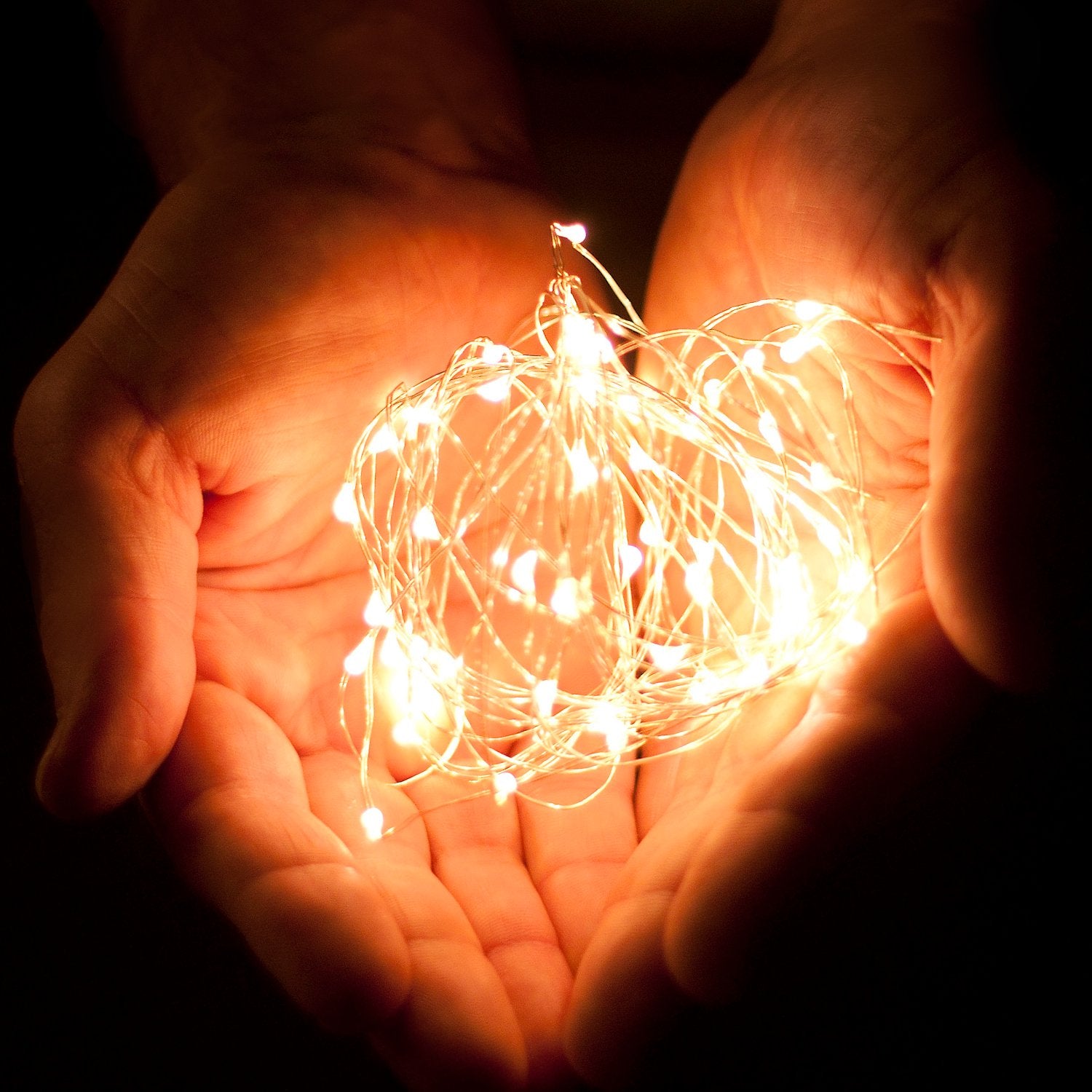 Rtgs 60 Leds Warm White Color String Lights Silver Wire Indoor And Outdoor 20 Feet Firefly Starry Fairy Lights Battery Powered For Diy, Christmas, Holidays, Party, Bedroom And Centerpieces