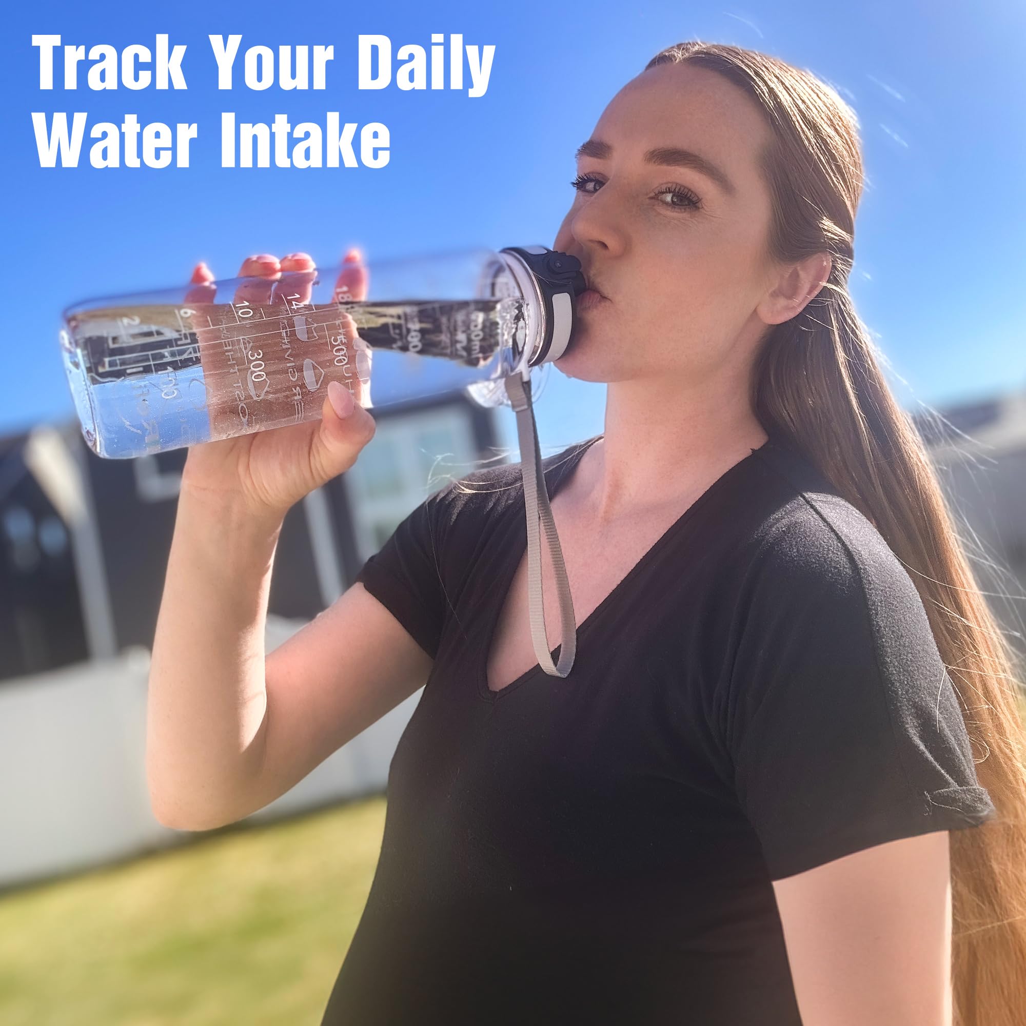 Oldley Water Bottle, 32Oz Motivational Sports Water Bottle With Time Marker - Times To Drink