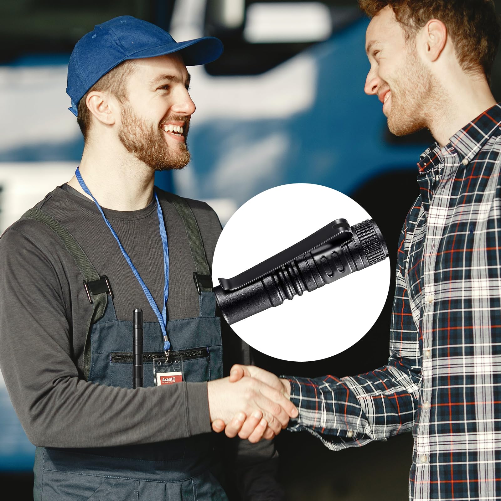 Llmsix 12-Piece Stainless Steel Flashlight Set - Portable, Black, Keychain Lights With Clip