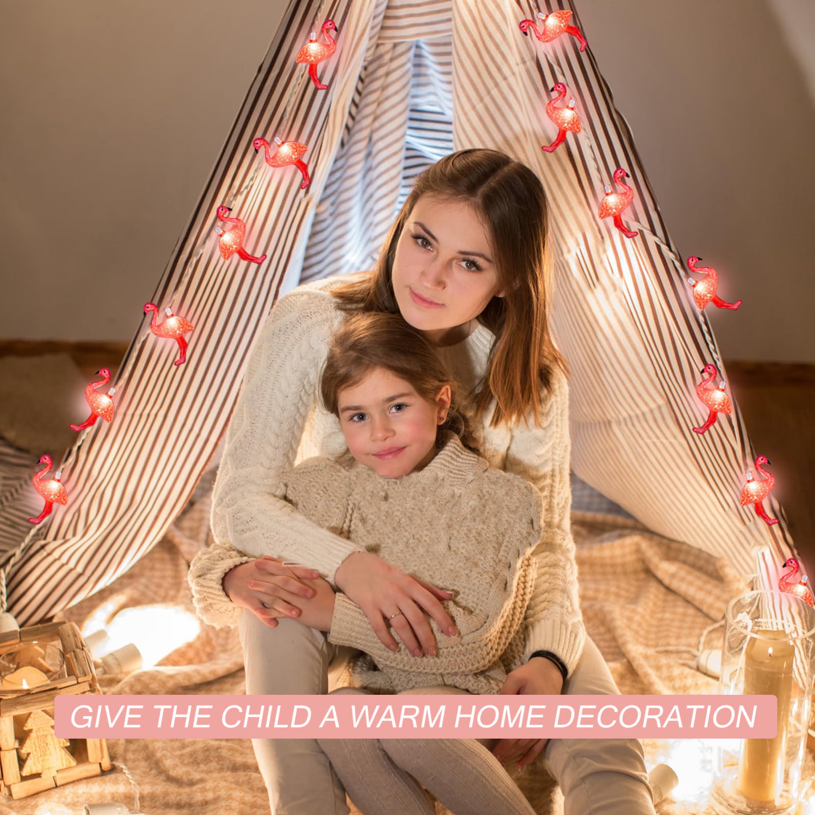 Brianvikey 8.5Ft Pink Flamingo Outdoor String Lights, 9Ft Summer Patio Led String Lights, Bedroom Birthday Wedding Holiday Summer Theme Outdoor Cute Party Lights, Tropical Party Decoration, Flamingo Decoration