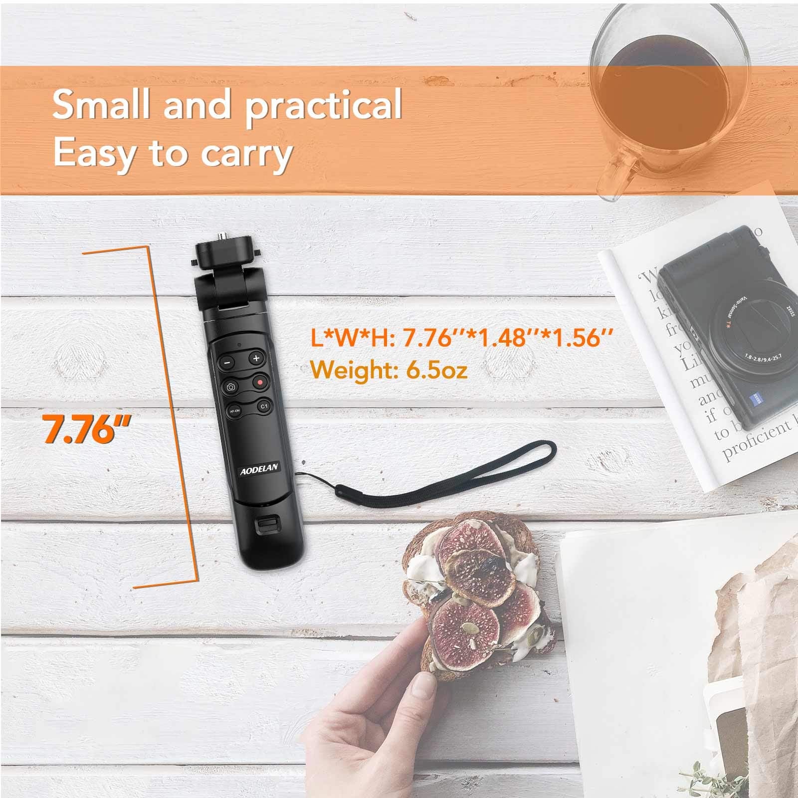 Aodelan Mini Shooting Grip And Tripod With Wireless Remote Shutter For Sony Zv-E10 Zv-1 A7Sm3 A7C A7Riv 9 7Riv 7Riii 7Iii Rx0Ii Rx100M7 Camera For Still Photo And Video Recording, Replace Gp-Vpt2Bt