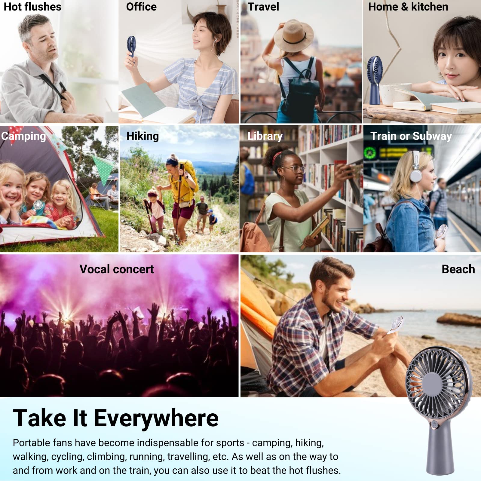 Holiday Mini Handheld Fan, Usb Desk Fan Small Personal Portable Hand Fan Table Fan With Rechargeable