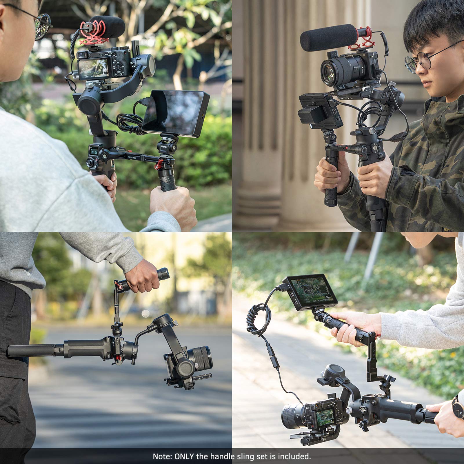 Andoer Aluminum Handle Sling Handgrip With Cold Shoe Universal 1/4 3/8 Interface Replacement For Ronin S 2 / Ronin Sc 2 Gimble