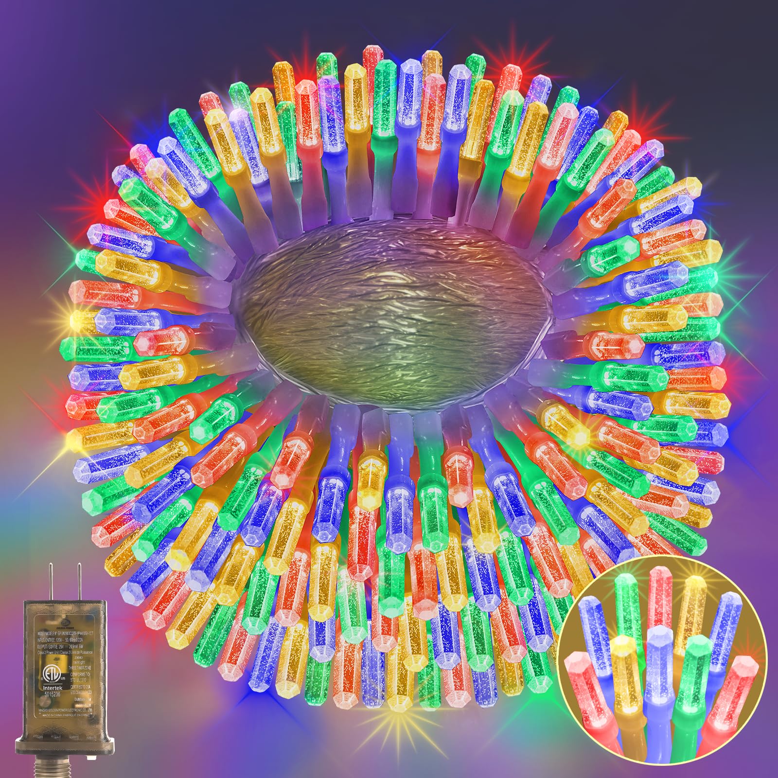 Heceltt 360 Led 118 Ft String Lights Outdoor, 8 Modes Easter Lights Plug In, Ip44 Waterproof Led String Lights With Timer And Memory For Easter Yard Party Garden Decorations (Multicolor)