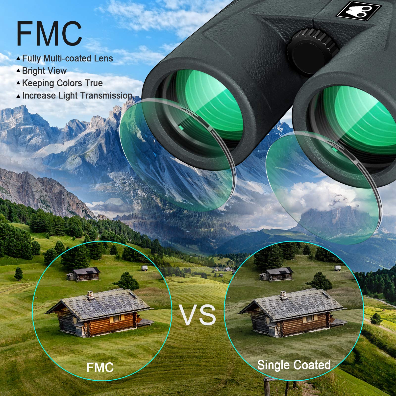 Sarblue 10X42 Binoculars For Adults With Smartphone Adapter, Bak4 Prism And Fmc Lens, Hd Professional Binoculars For Bird Watching Travel Stargazing Hunting Wildlife Watching Outdoor Concerts Sports