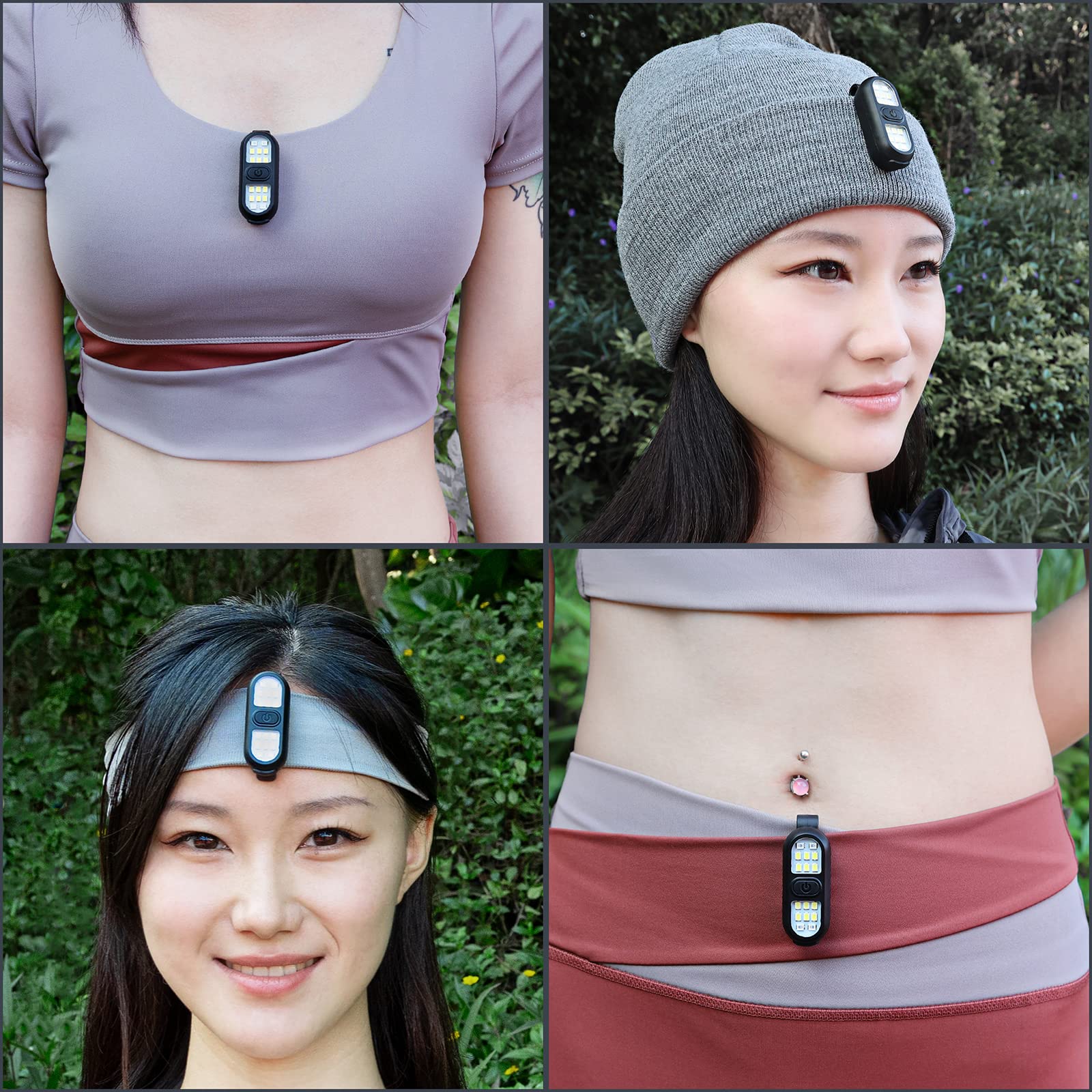 Faxins Clip On Flashlight, Running Light For Runners Rechargeable Safety Lights For Walking At Night Portable Edc Flashlight  For Runners Hands  Led Work Light Warning Flashing Camping Hiking Gear