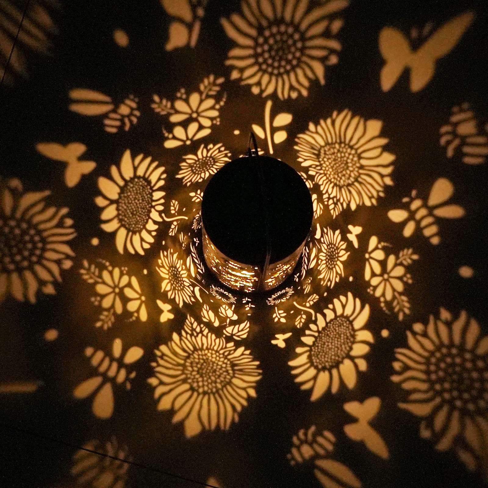 Egles Solar Lanterns Outdoor Waterproof - Unique Sunflower Design With Metal Frame, Long-Lasting Lights For Garden Decor - Perfect  For Women, Mom, Grandma, Patio & Yard