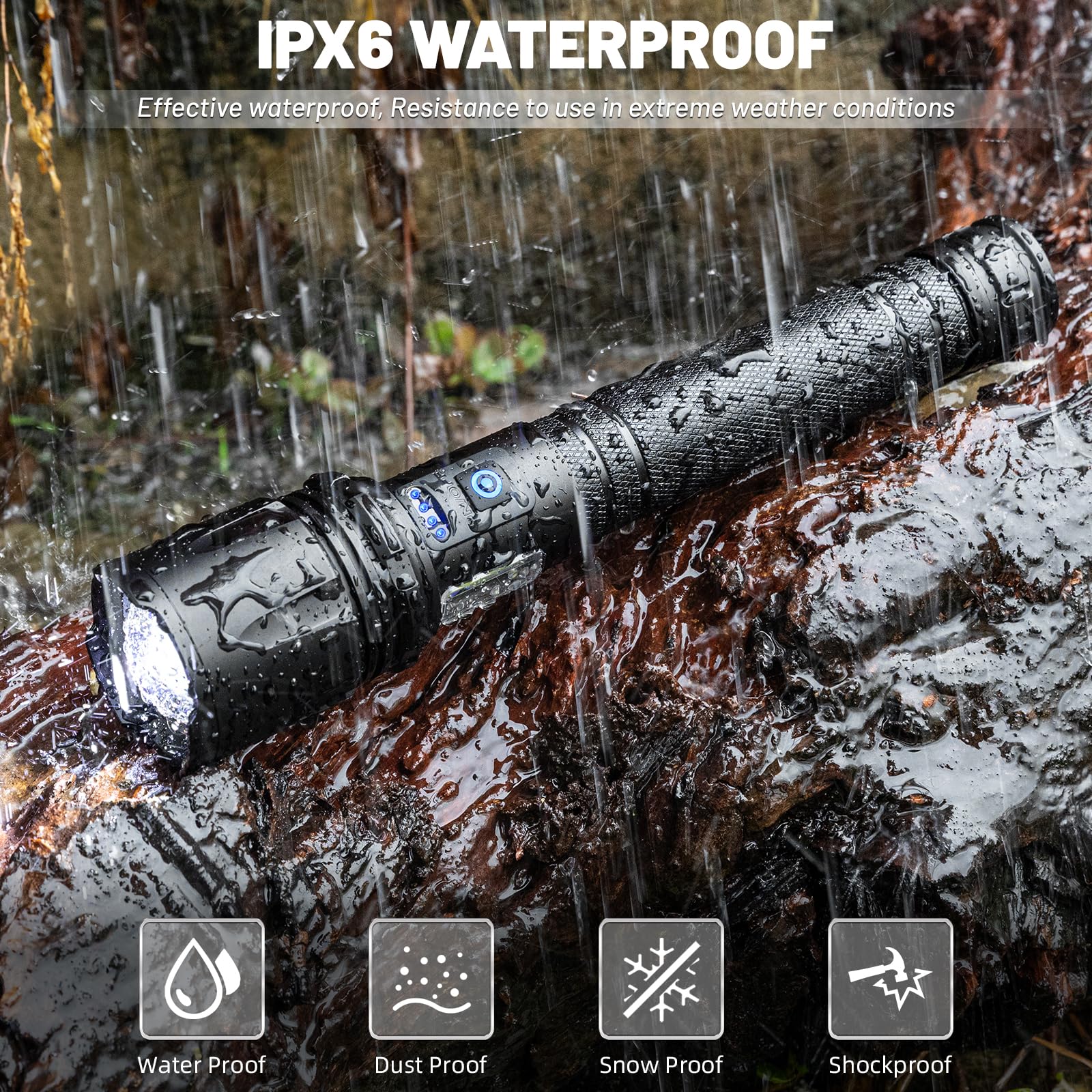 Cinlinso Rechargeable Led Flashlights High Lumens, 990,000 Lumens Super Bright Flash Light With 10000 Mah Βattery & 7 Modes, Powerful Handheld Waterproof Flashlights For Home Camping Emergencies