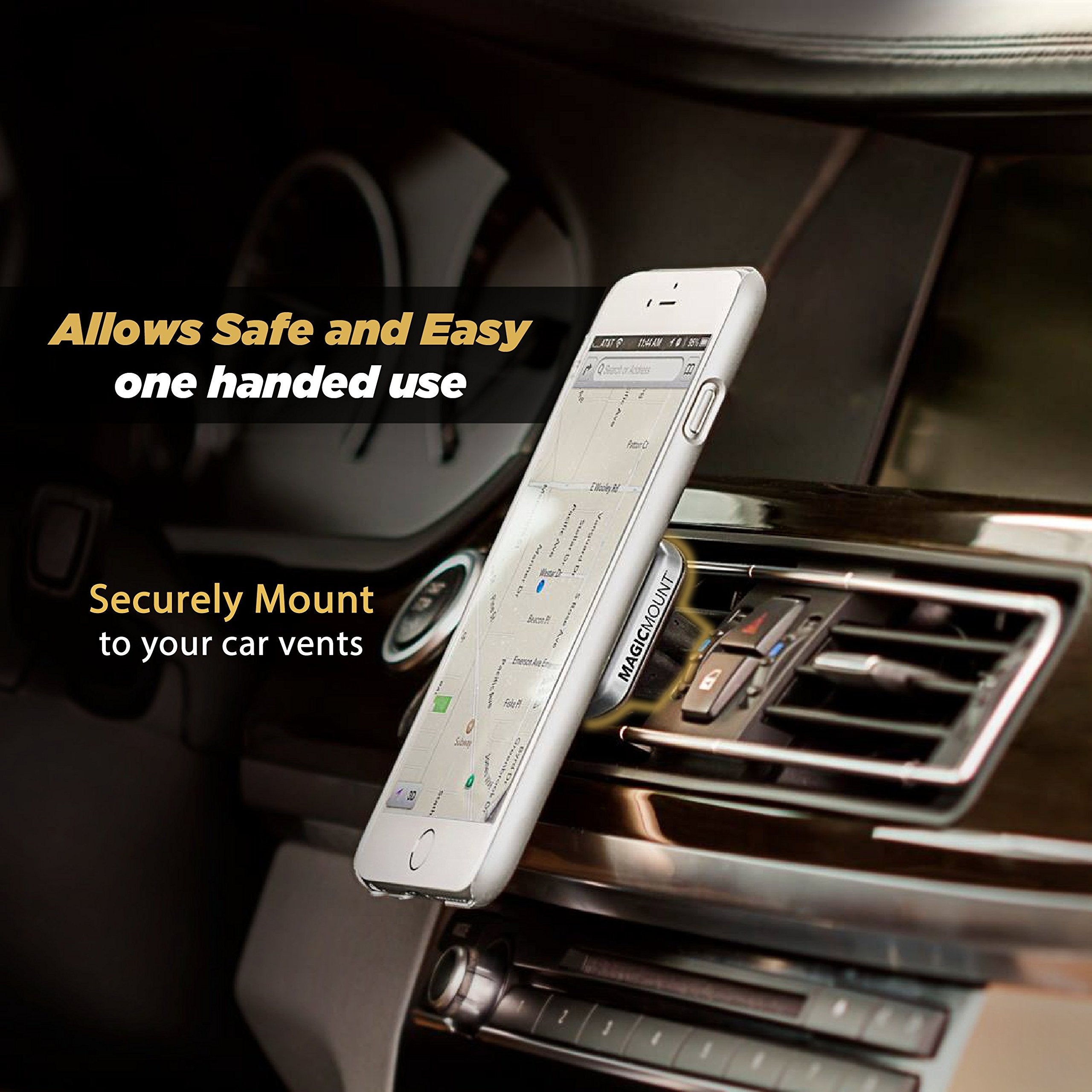 Scosche Mpv2Pk-Ub Magicmount Pro Magnetic Car Phone Holder - Strong Magnet Mount For Iphone And Android - Secure Magnetic Mount For Car Air Vent - Universal 360° Adjustable Mobile Cell Holder - 2-Pack