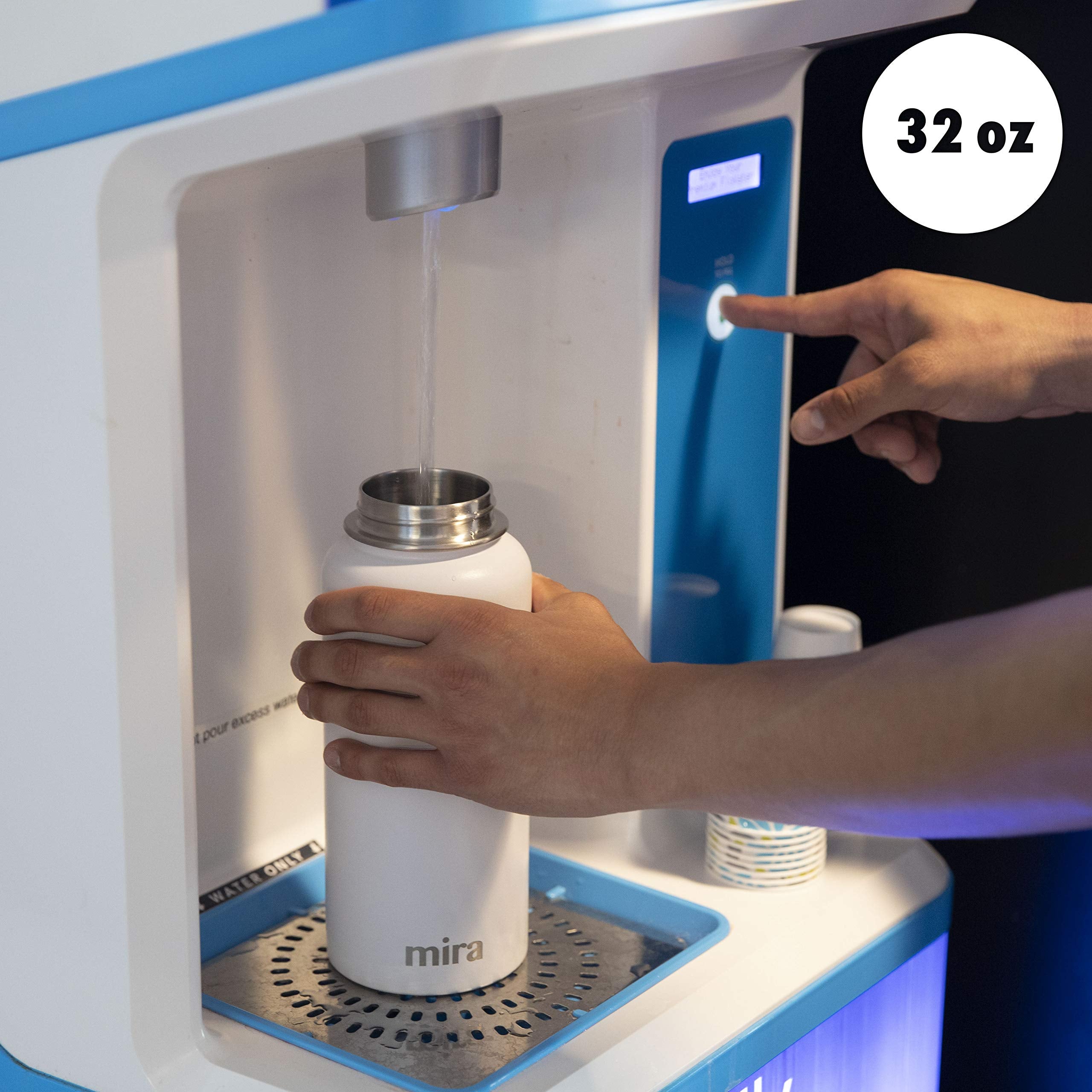 Mira 32 Oz Insulated Sports Bottle - Stainless Steel Temperature Control Thermos - Easy-Drink