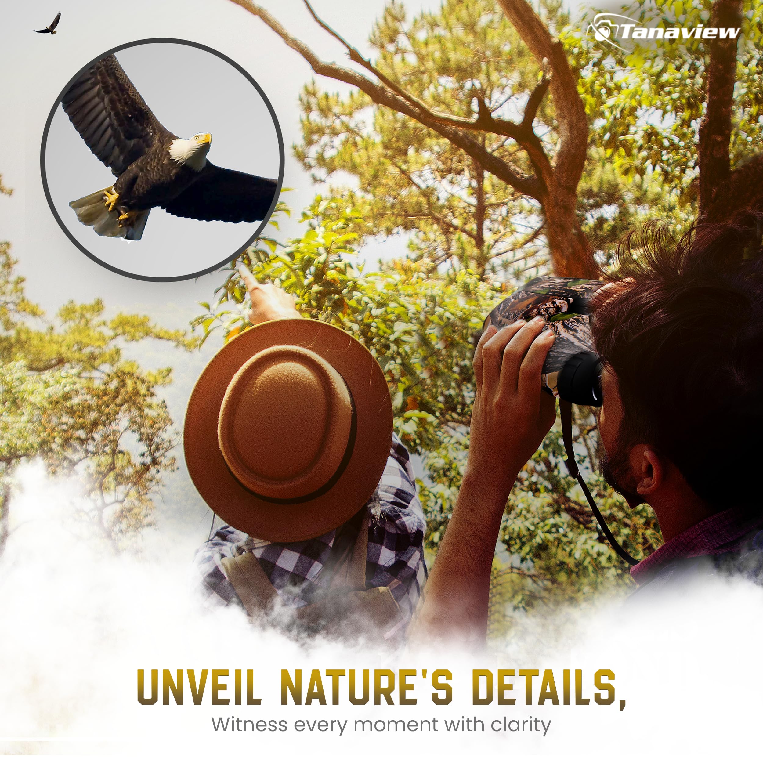 Tanaview 10X50 Compact Binoculars For Adults - Long Distance View, High Powered Binoculars With Travel Case - Lightweight, Large Eyepiece, Water & Fog Proof - Hunting, Bird Watching, Cruise