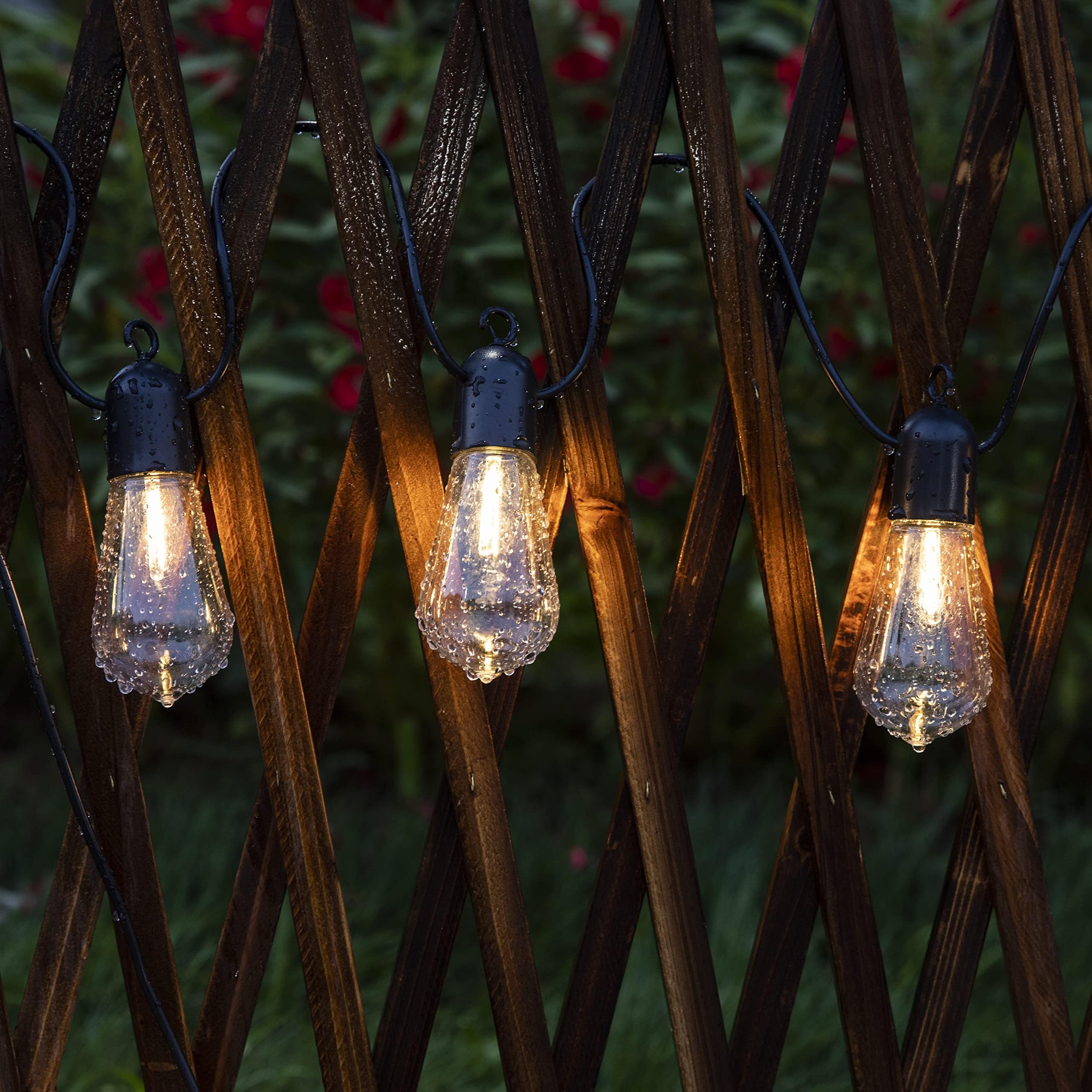 All Fortune Outdoor String Lights Powered, 25Ft 20 Led Hanging Lights With St58 Shatterproof Waterproof Bulb, Vintage Christmas For Backyard, Porch Decor, Wedding Party