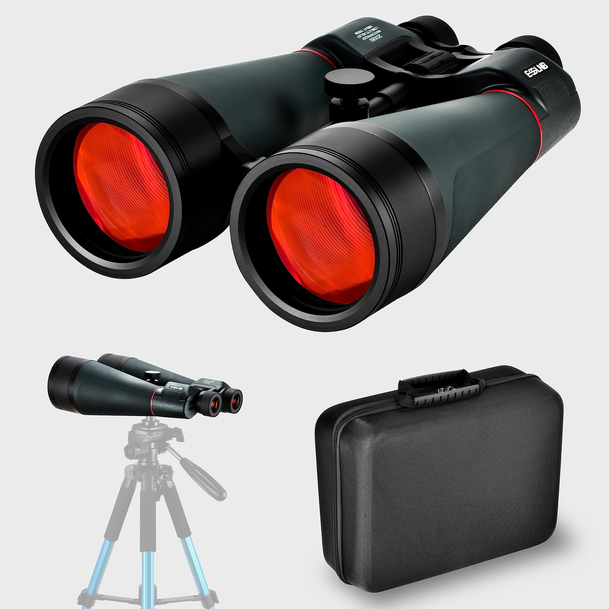 Esslnb Astronomy Binoculars - 20X80 For Adults, Outdoor Waterproof Binoculars For Bird Watching, Travel And Stargazing With Tripod Adapter And Carrying Bag