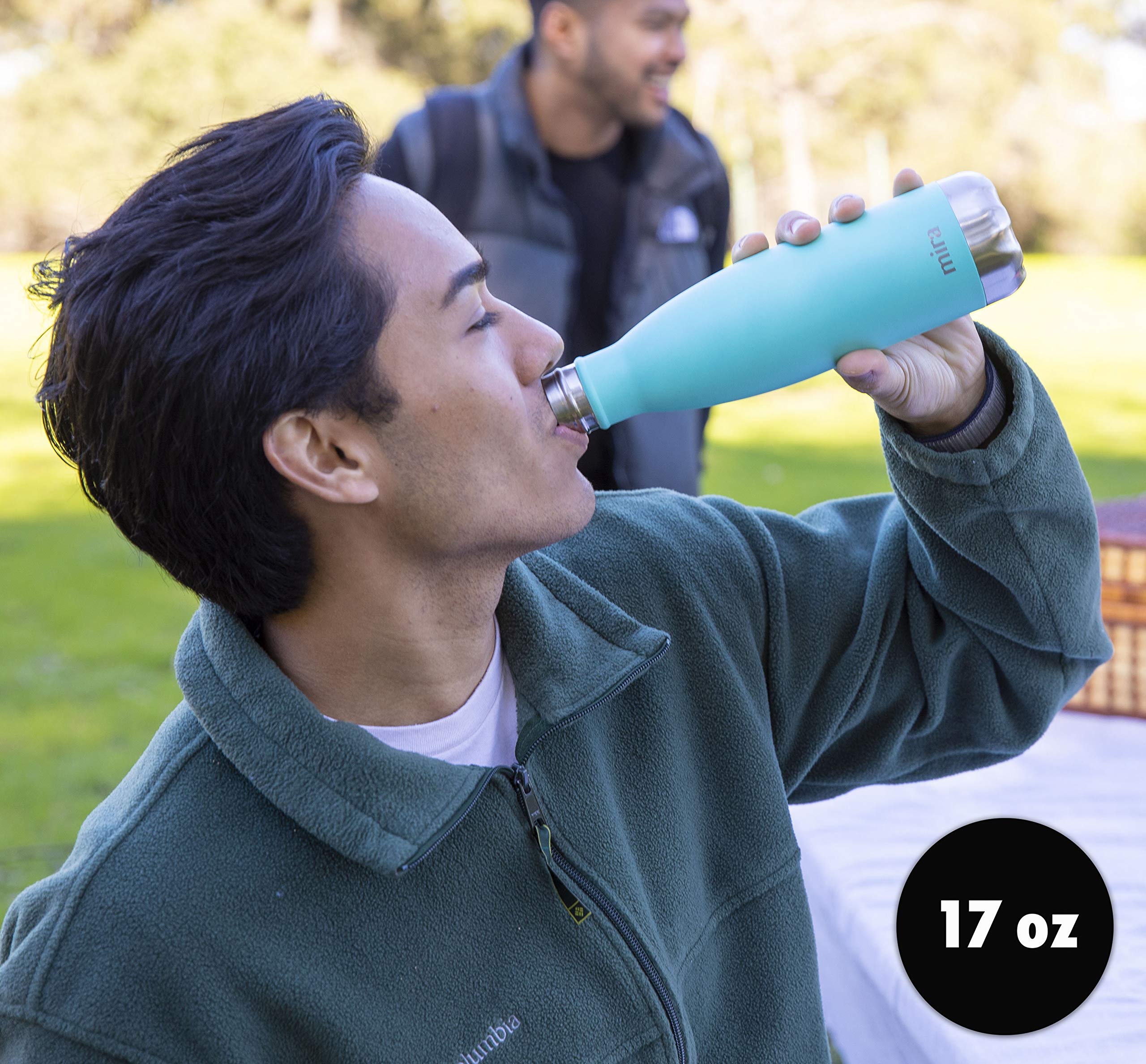 Mira 2 Pack 17 Oz Insulated Water Bottle - Stainless Steel Cola Shape Thermos - Double Wall