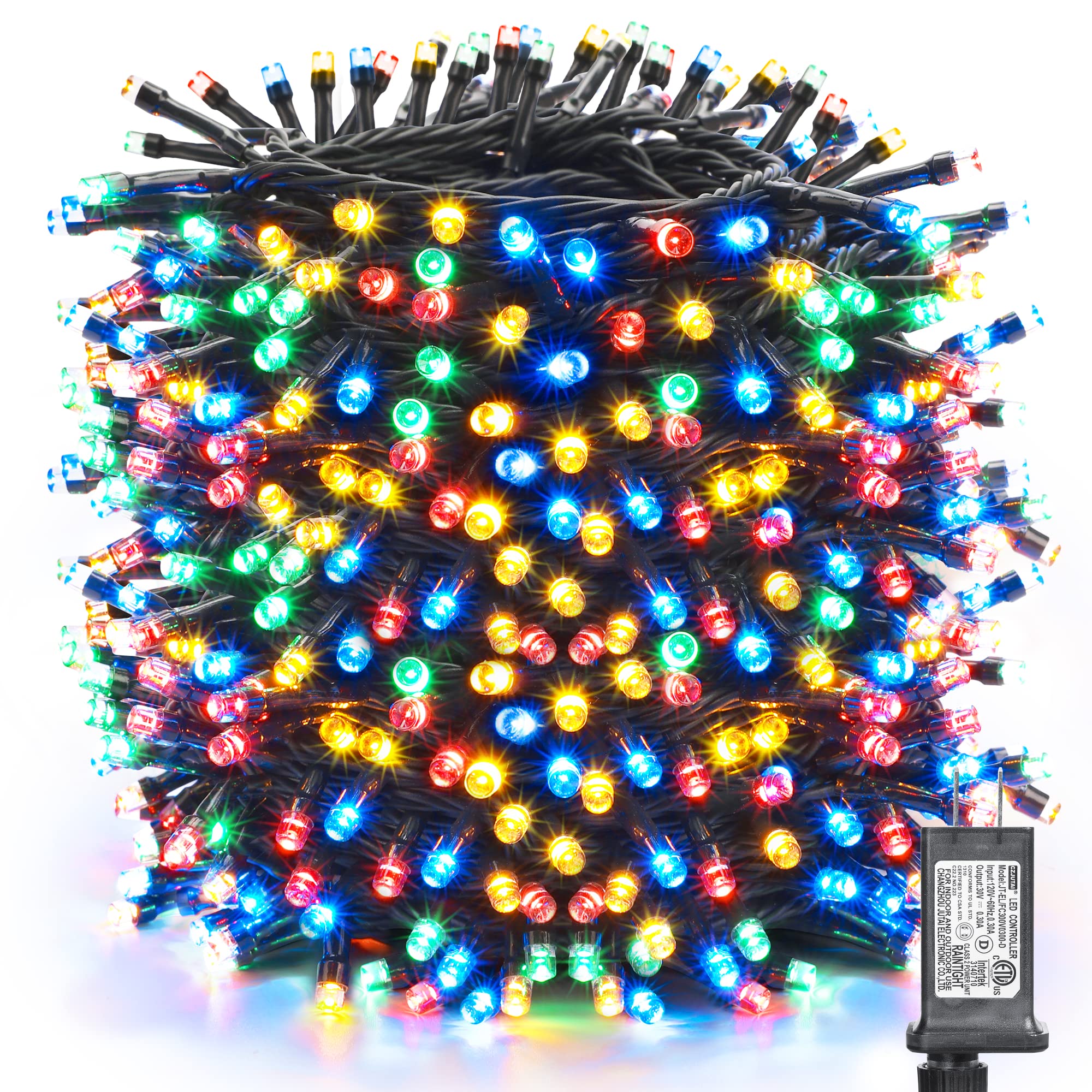 Toodour Christmas Lights Outdoor, 328Ft 1000 Led Christmas String Lights, 8 Modes, Timer, Waterproof Christmas Fairy Twinkle Lights For Home Garden Yard Wedding Party Tree Xmas Decors - Multicolor