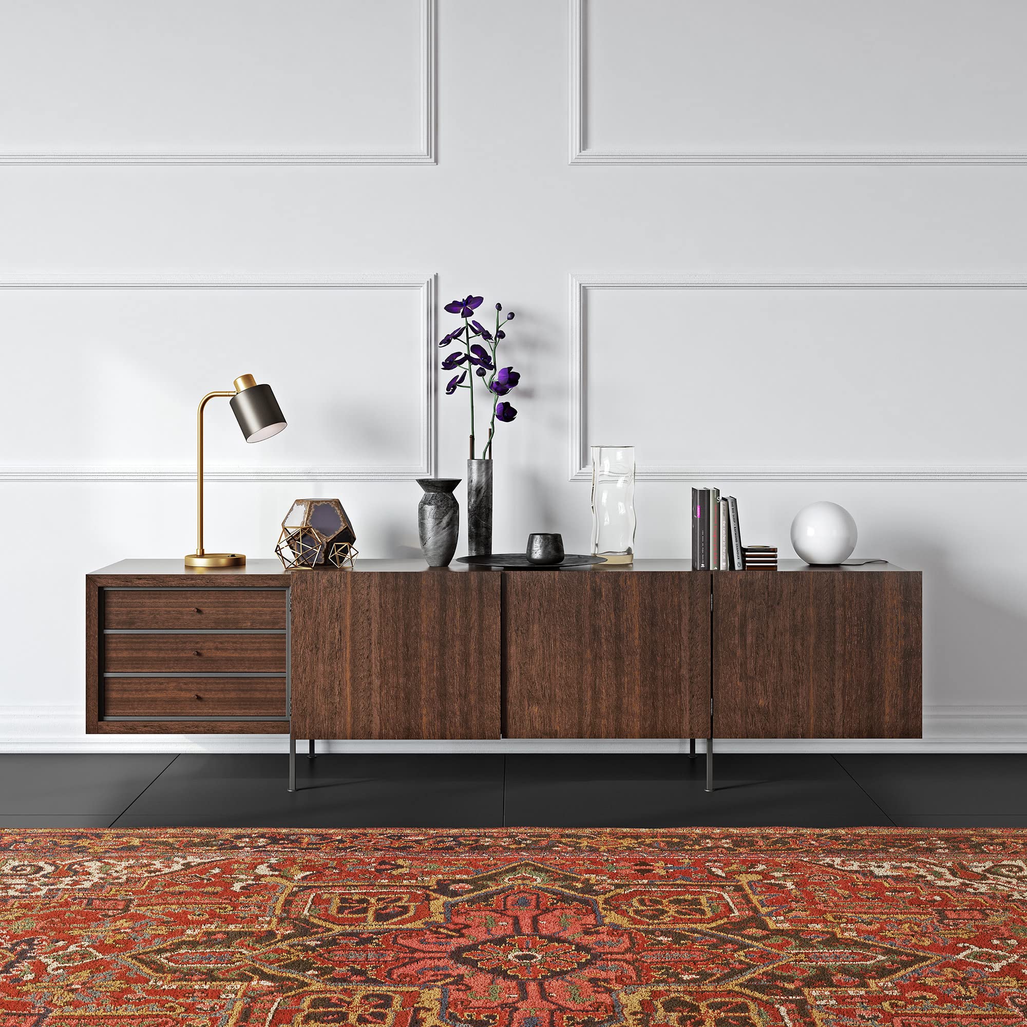 Henn&Hart Thew 20.75" Tall Table Lamp With Metal Shade In Brass/Black