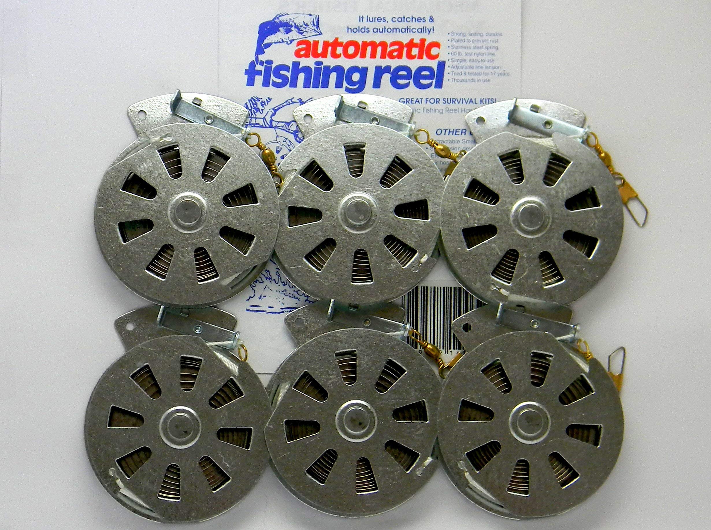 Yo Yo Reel 6 Mechanical Fisher'S Yo Yo Fishing Reels -Package Of 1/2 Dozen- Yoyo Fish Trap -(Flat Trigger Model)