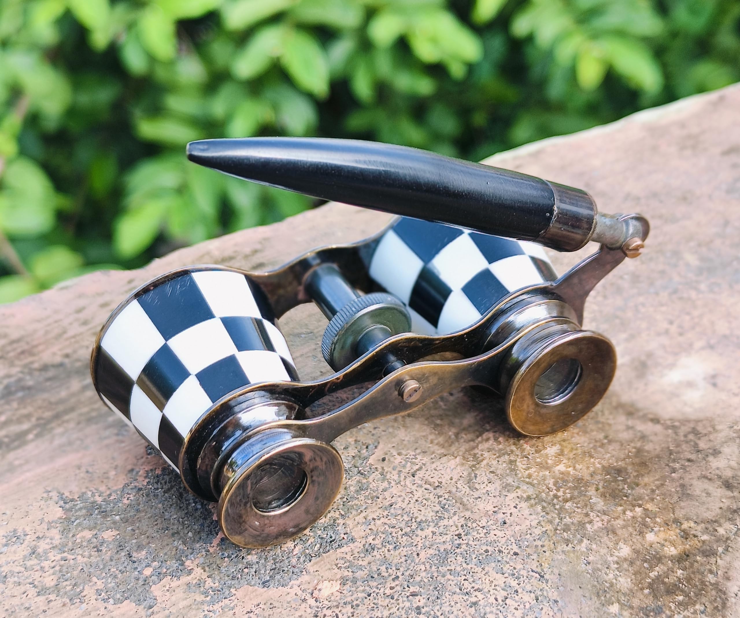 Sifaat World 2.5 Inches Opera Glasses Binocular For Adults- Captain'S Mother Of Pearl Solid Brass Opera Binoculars With Handle -Pocket Size Handel Binoculars For Kids, Bird Watching, Hunting