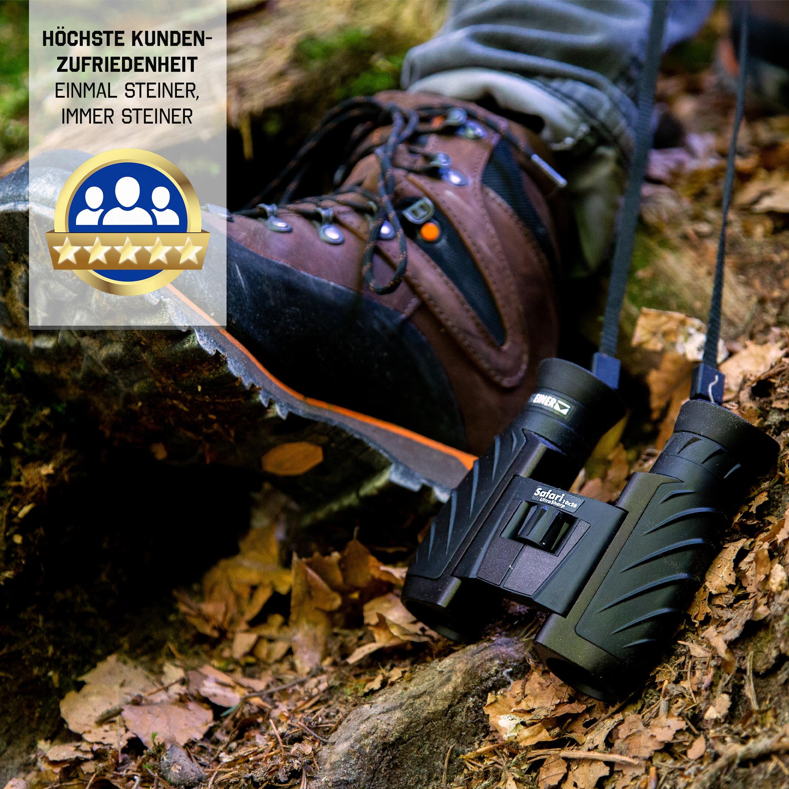 Steiner Safari Ultrasharp 10 X 26 Binoculars, Compact, Large Magnification, Robust, Waterproof, Ideal For Travel, Hiking, Concerts, Sports And Nature Observation