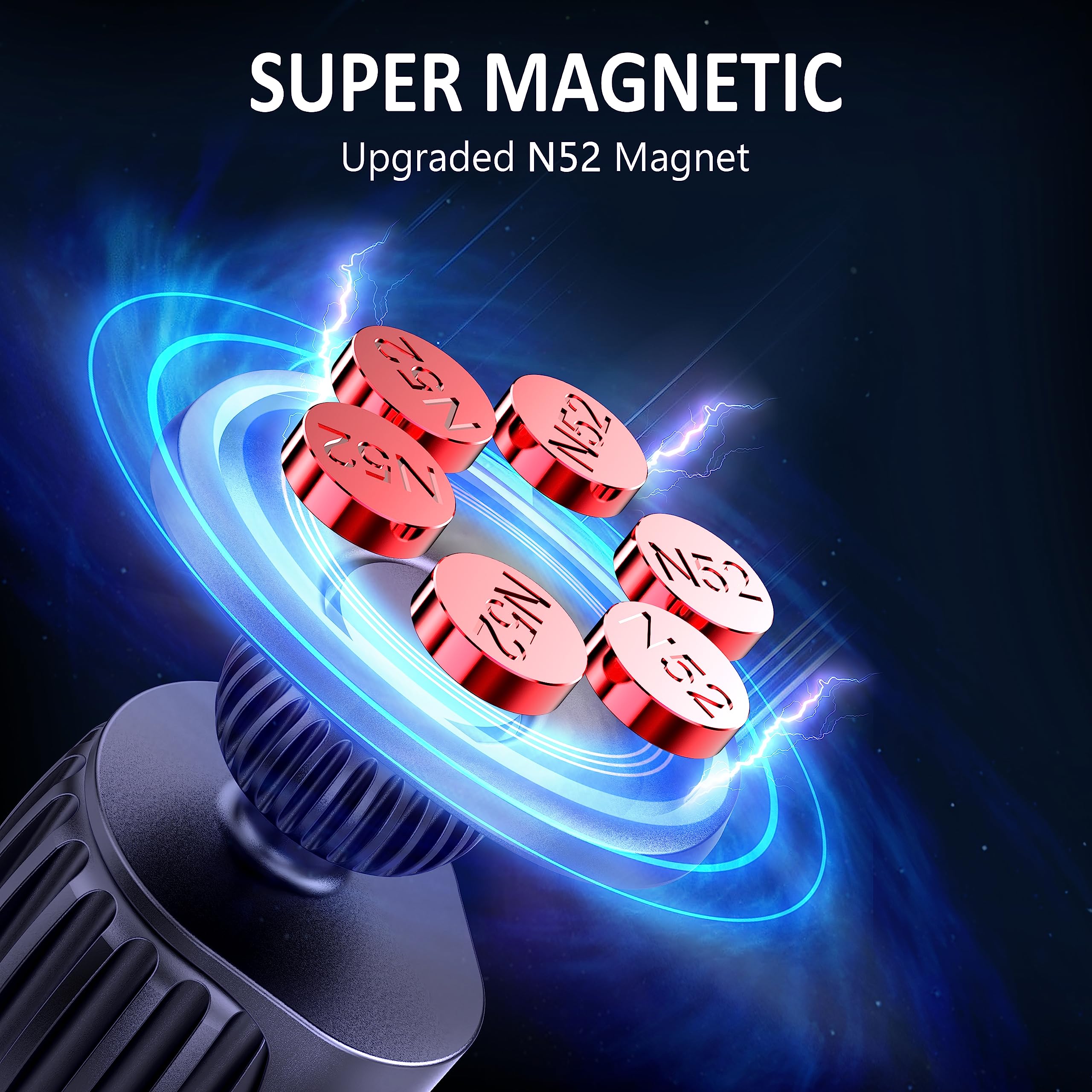 Tt&C Phone Holder For Car Universal Magnetic N52 6Pc Air Vent Phone Mount For Car, 360° Adjustable Super Strong Magnet For Iphone, Galaxy, Google Pixel And Other Smartphones