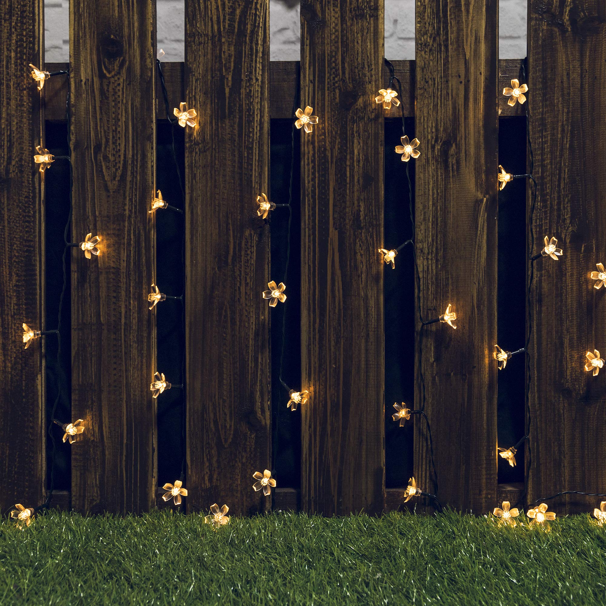 Shinymolly 2 Pack Solar String Lights Outdoor Decoracion, 50 Led 21.3Ft Warm White Waterproof Fairy Flower String Christmas Lights For Tree, Patio, Indoor Garden, Room, Holiday(50L-Warm White)