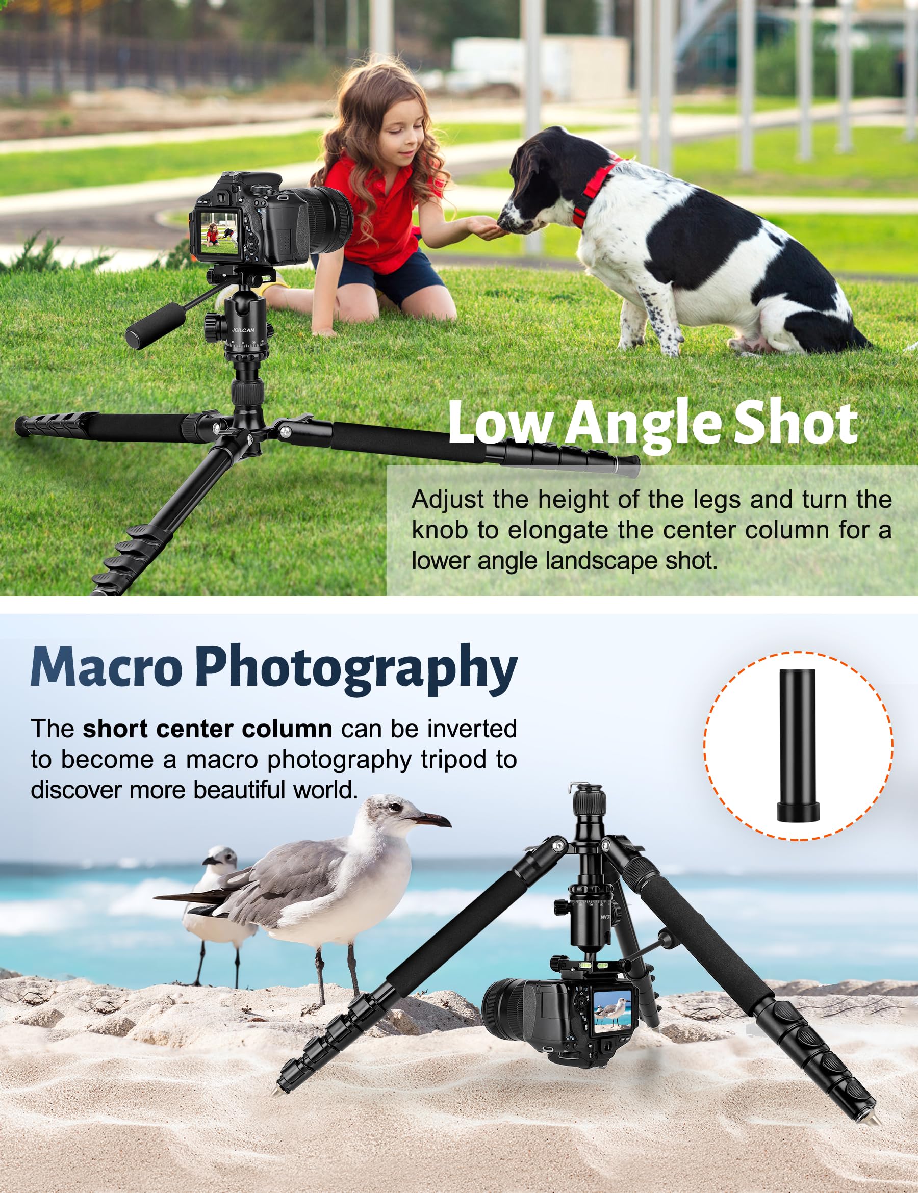 Victiv Joilcan Camera Tripod, 83" Aluminum Tripods & Monopods With Metal Handle, Heavy Duty Tripod For Dslr Camera Lasers Binoculars Telescope Spotting Scope, Payload 35Lb