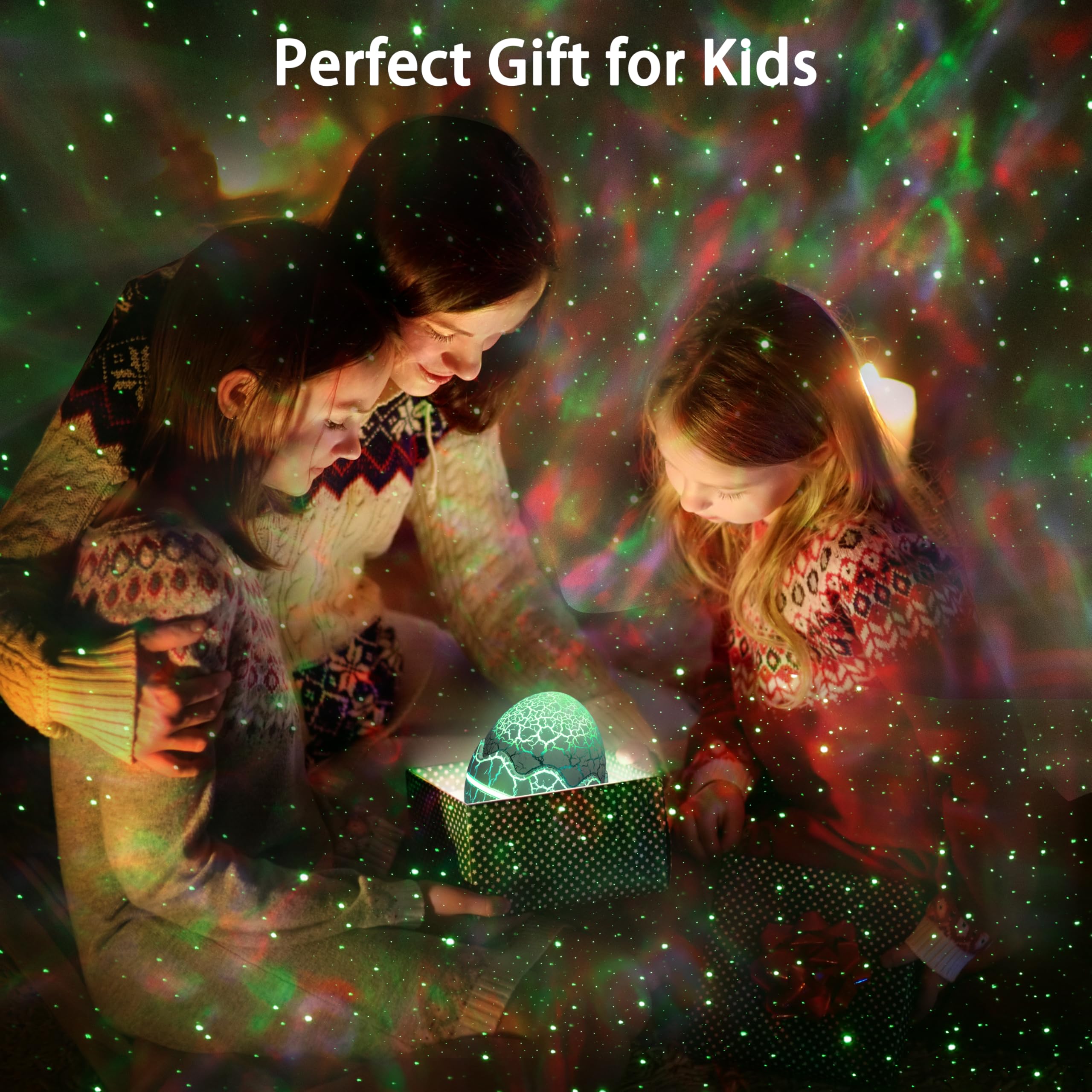 Airivo Star Projector Night Light, Dinosaur Egg Ocean Wave Galaxy Projector For Bedroom With Music Speaker, White Noise, Timer And Remote, Ceiling Projection Lamp Room Decor  For Kids & Adults