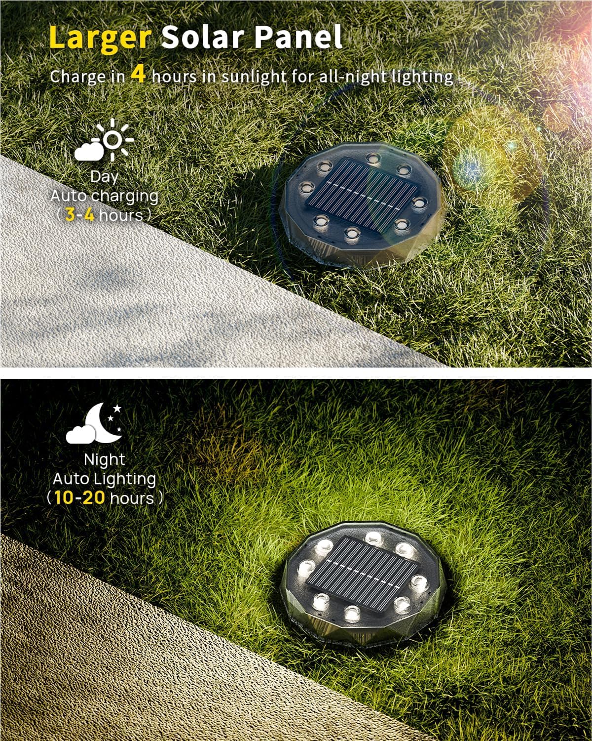 Hicotet Solar Ground Lights With Remote Control 50Ft,Ip67 Waterproof Solar Garden 15 Multi Color Lights,Rgbyw Solar Powered Outdoor Landscape Lighting For Pathway,Yard,Deck,Lawn,Patio,Walkway,Poolside,14 Pack