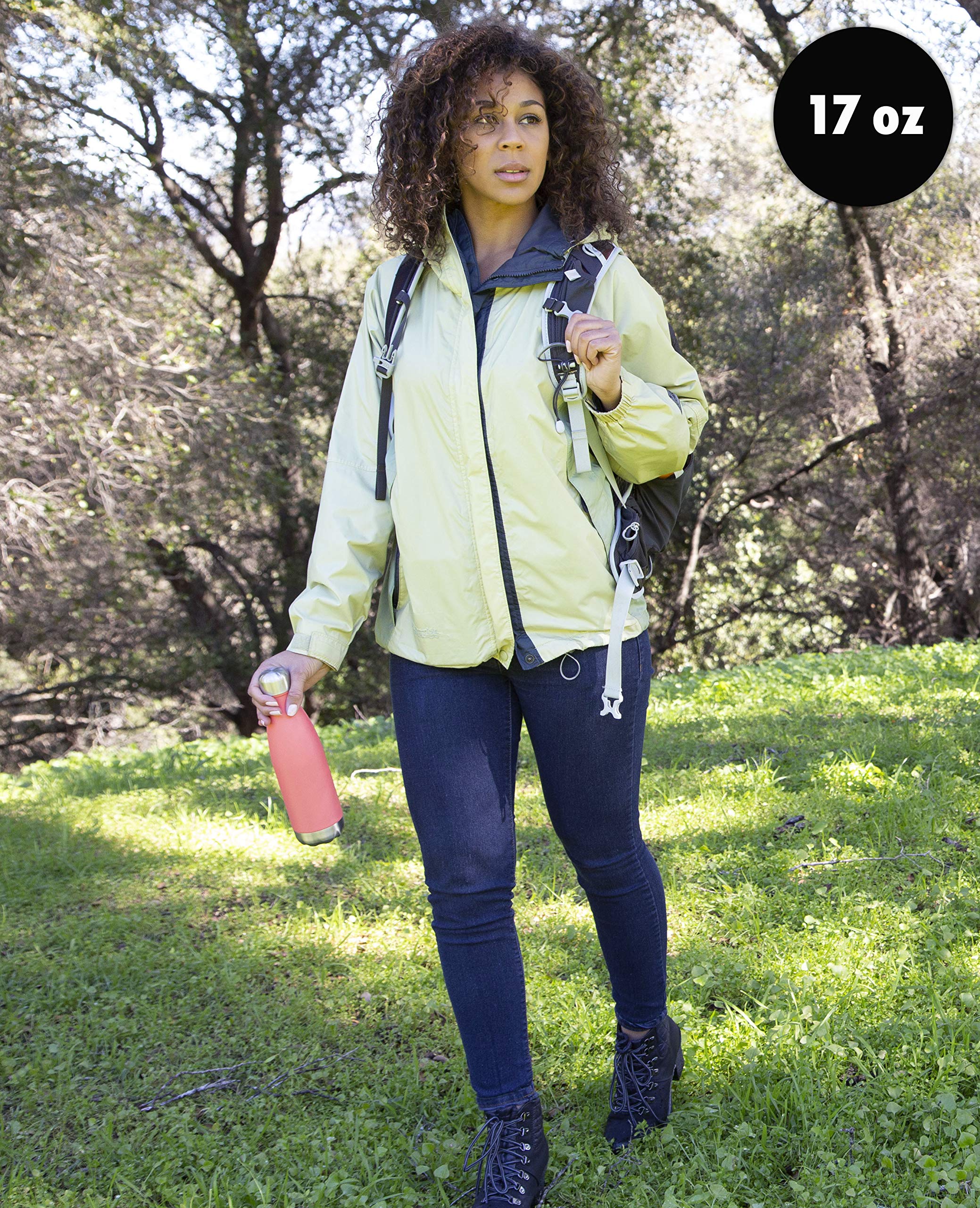 Mira 2 Pack 17 Oz Insulated Water Bottle - Stainless Steel Cola Shape Thermos - Double Wall