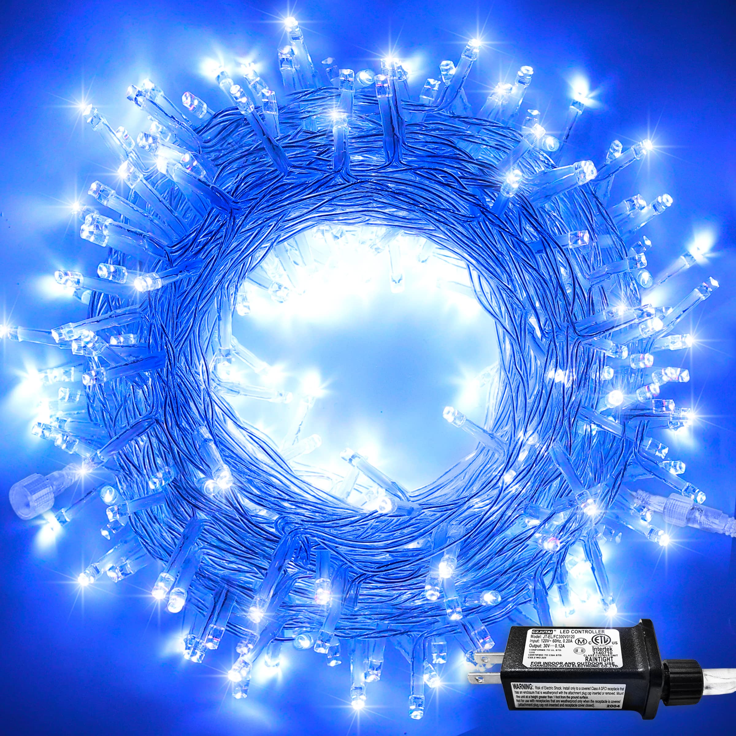 Jmexsuss 250 Led Blue String Lights Indoor, 91.5Ft Connectable Christmas Lights Outdoor Waterproof, 8 Modes Blue Christmas String Lights For Party Garden Christmas Tree Halloween Decoration