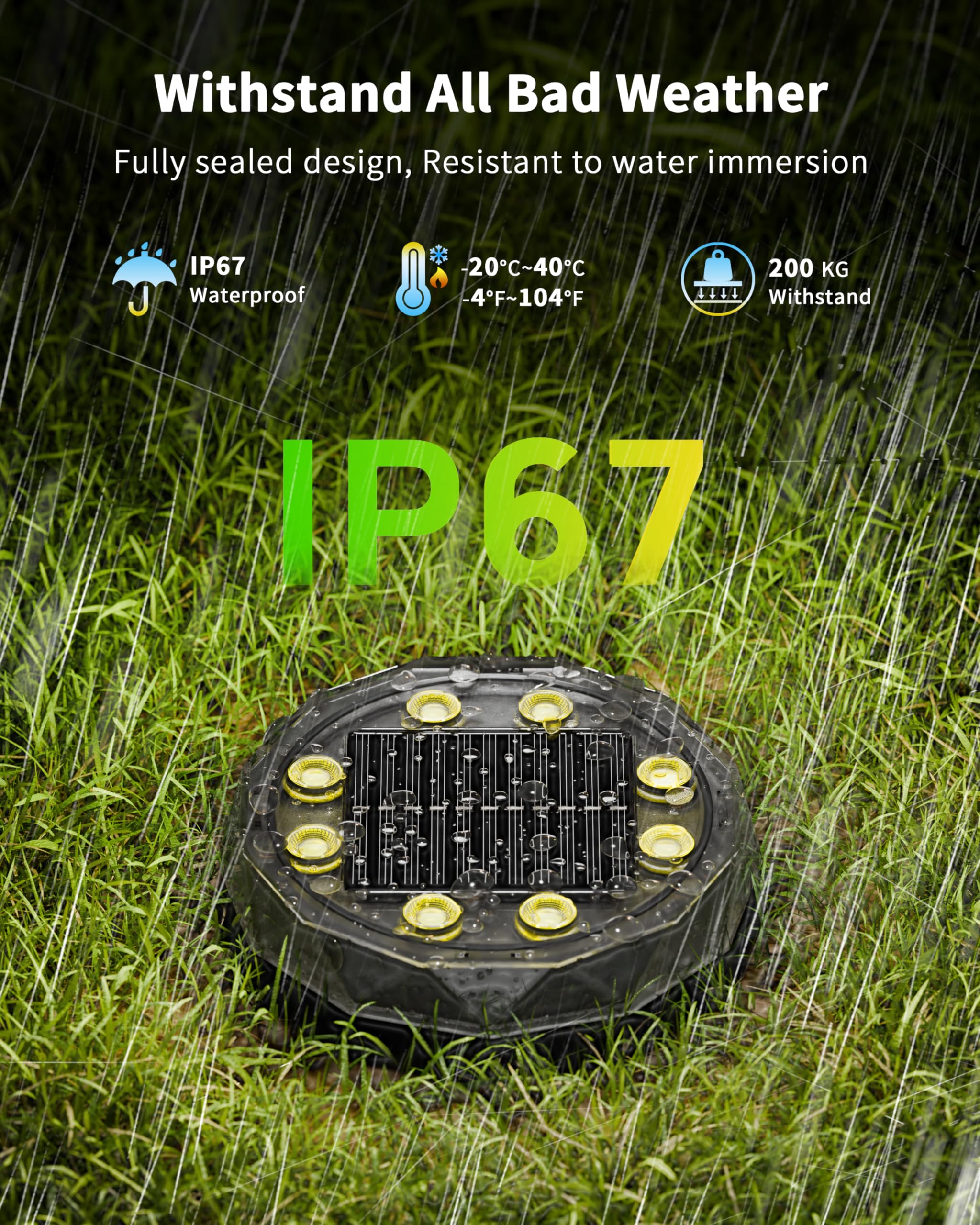 Hicotet Solar Ground Lights With Remote Control 50Ft,Ip67 Waterproof Solar Garden 15 Multi Color Lights,Rgbyw Solar Powered Outdoor Landscape Lighting For Pathway,Yard,Deck,Lawn,Patio,Walkway,Poolside,14 Pack