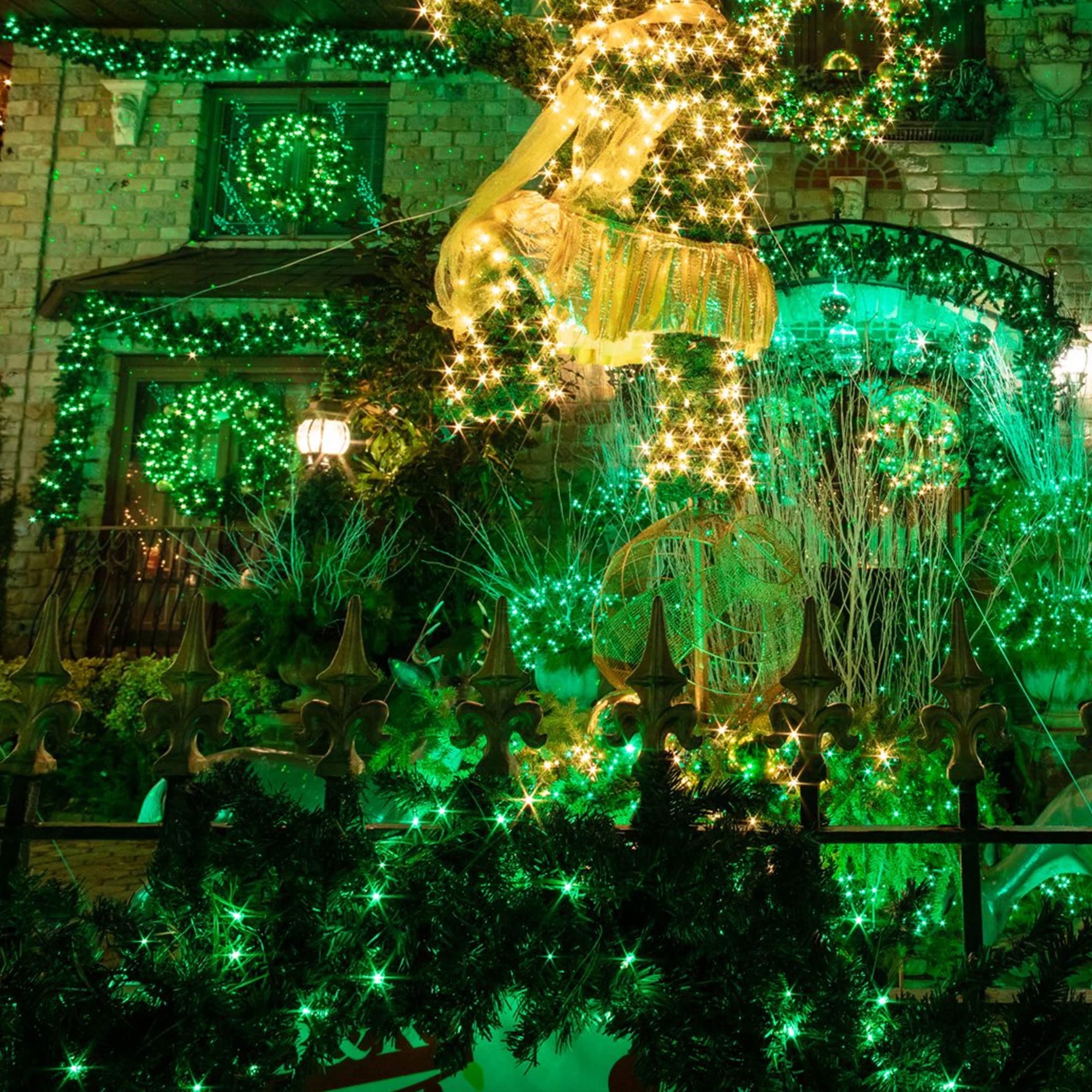 Tw Shine Green Christmas Lights, 20Ft 100 Count Incandescent Halloween Lights, Waterproof St. Patrick'S Day Decorations For Outdoor Indoor Xmas Tree Patio Home Party Garden Yard Decor