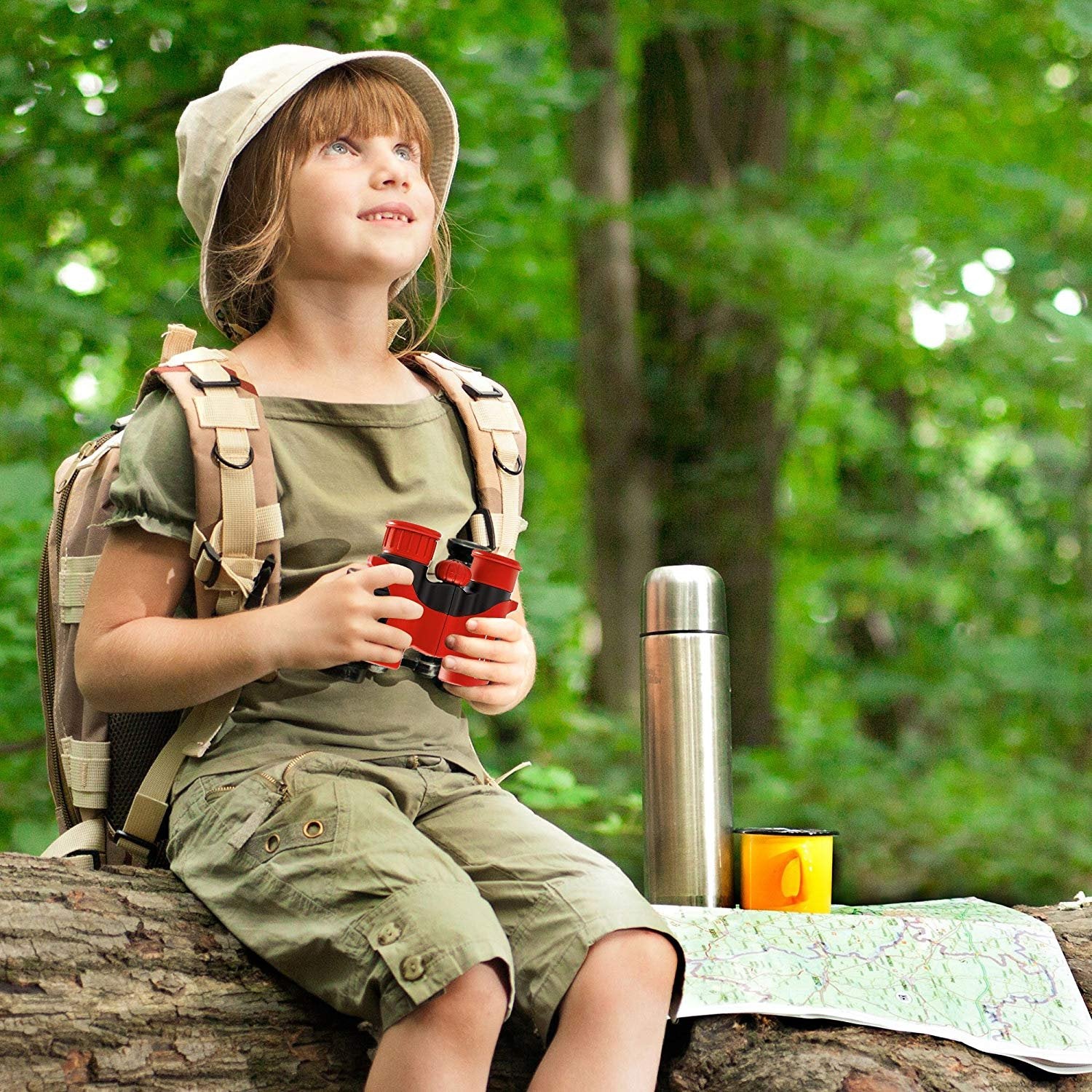 Bluecabi 6X21Mm Children Binoculars By Bresser - Shock-Proof Children Binoculars For Kids Binoculars For Bird Watching Binoculars Compact Binoculars