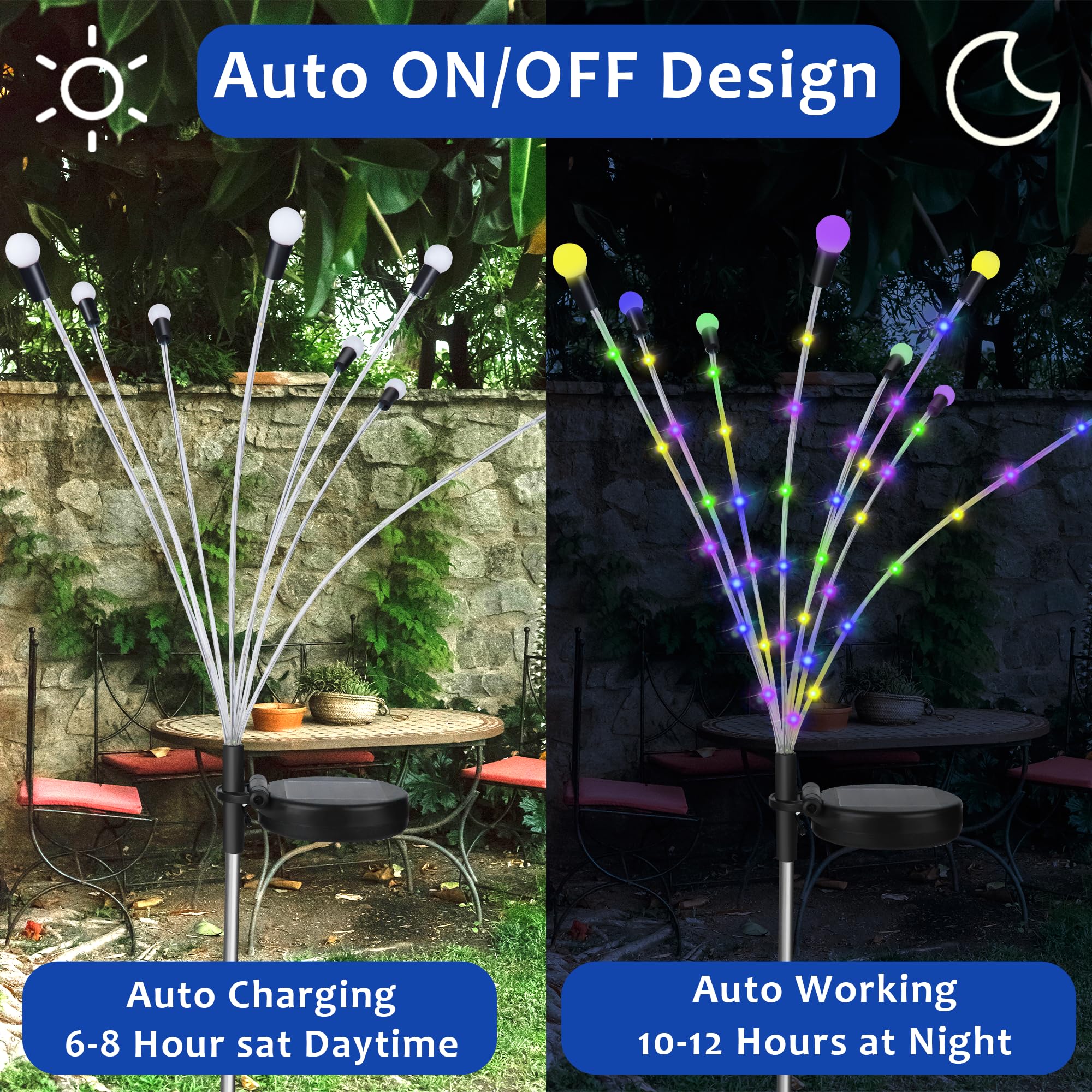 Zavothy Solar Garden Lights, Christmas Decorations Solar Fairy Lights Outdoor Waterproof, 4 Pack 32Leds Sway By Wind, Dancing Fireflies Lights For Garden Decor Yard Patio Pathway Decoration