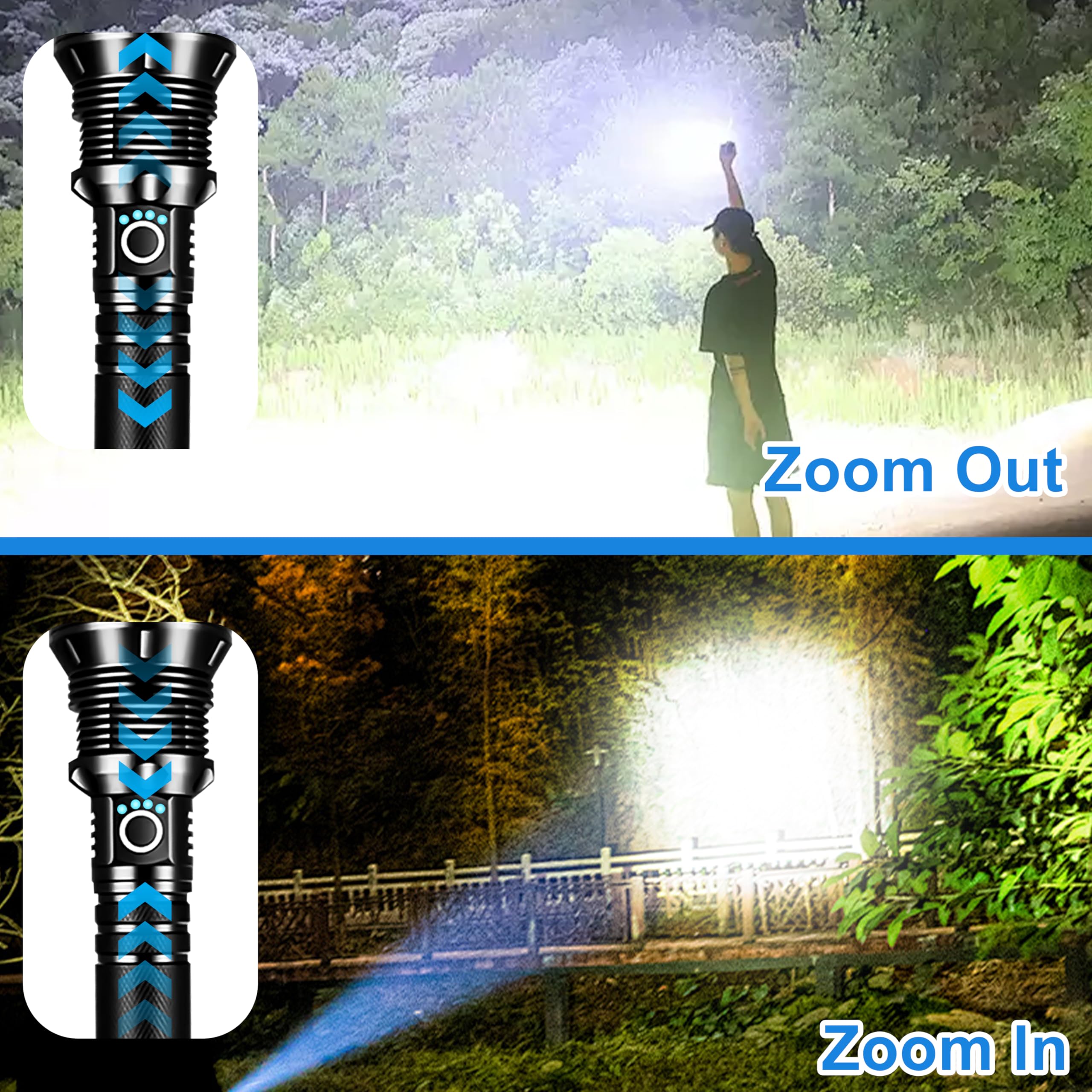 Zapyhng Flashlights High Lumens, Rechargeable Flashlights, High Lumens Led Flashlight, Super Bright Led Flashlight, Suitable For Camping And Emergency Situations