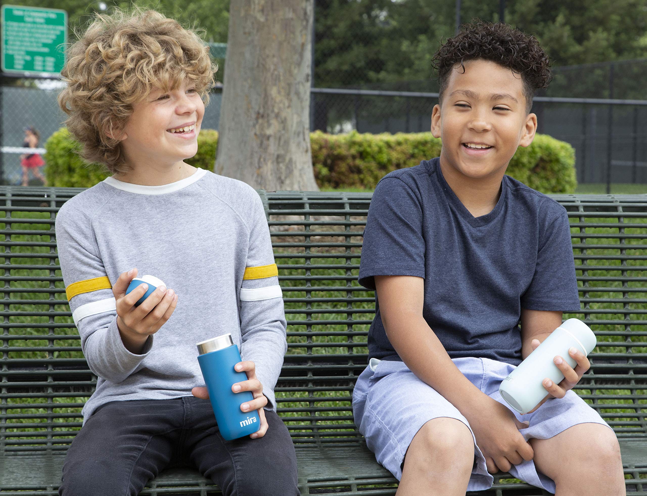 7 Oz Slim Thermos Flask - Leak-Proof Insulated Water Bottle - Perfect Compact Size - Denim