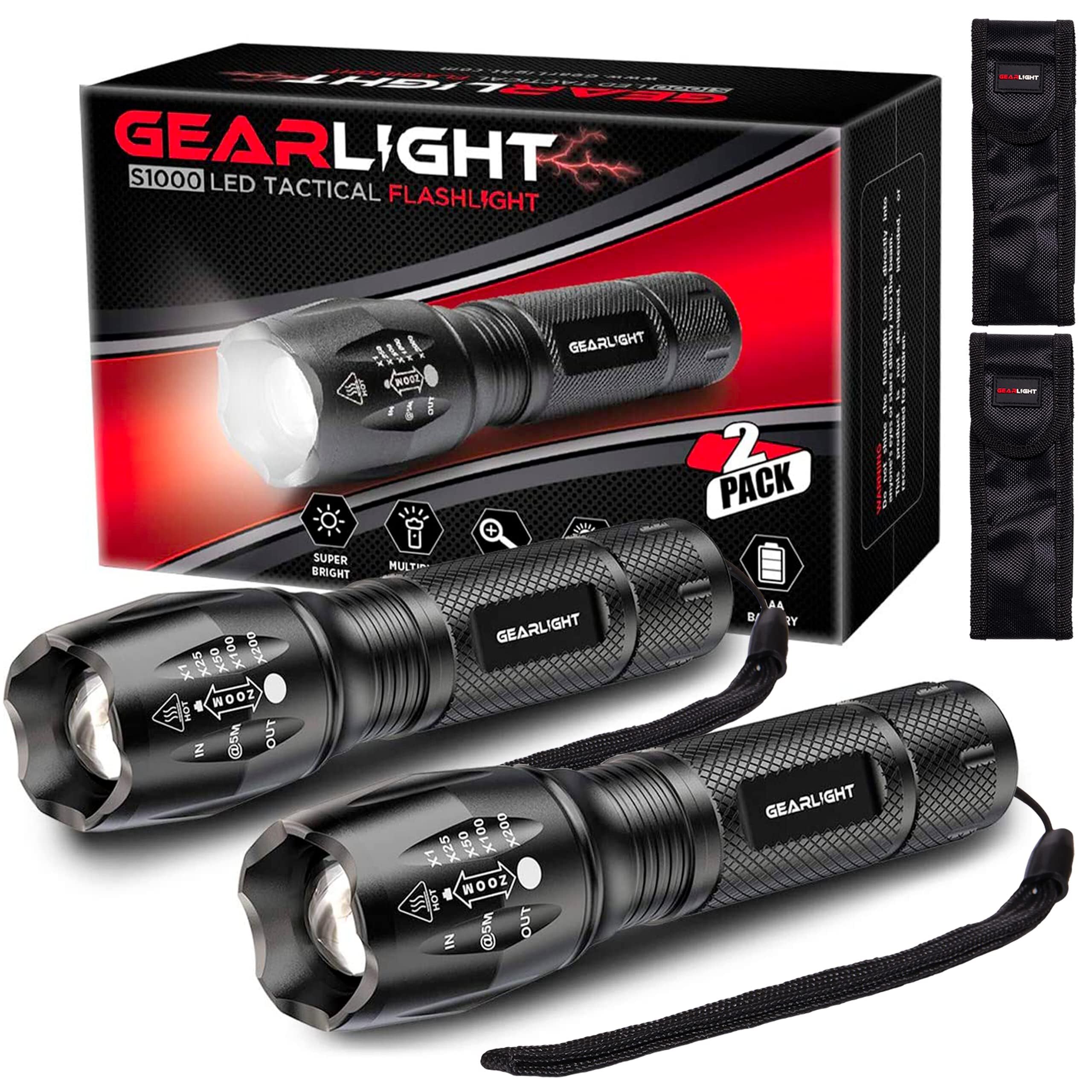 Gearlight Led Flashlights - Mini Camping Flashlights With High Lumens, 5 Modes, Zoomable Beam - Powerful, Bright, And Versatile Tactical Flash Light For Outdoor And Home Use