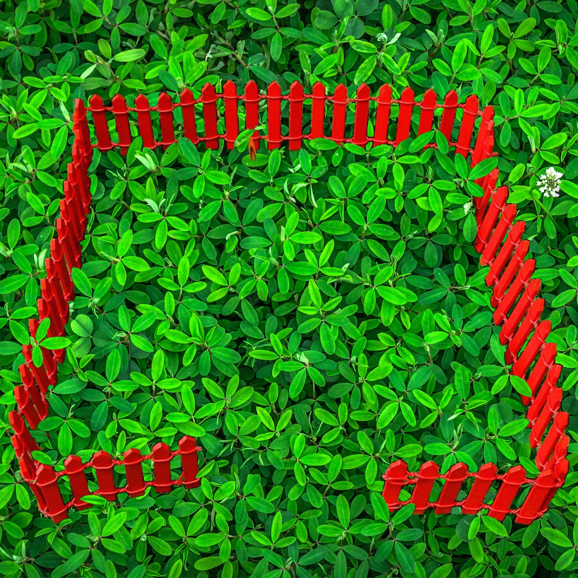 Robkea 36 Inch Mini Fence Fairy Garden Fence & Waterproof Led 40Ft 100 Led Solar String Lights With 8 Lighting Modes Fairy Garden Accessories Outdoor (Red)