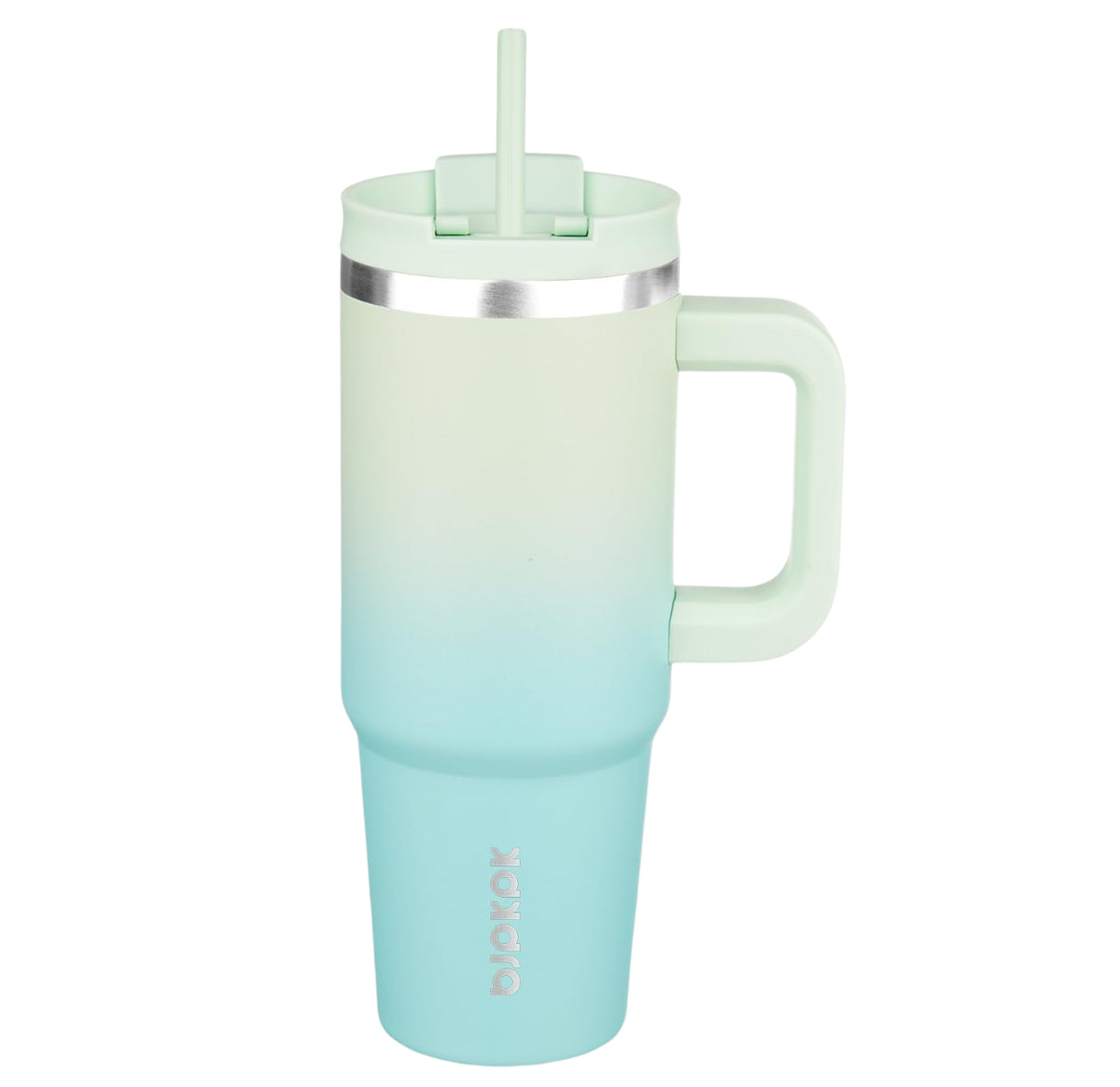 BJPKPK insulated tumbler with handle and straw, 30oz stainless steel cup with lid, mint color for stylish hydration