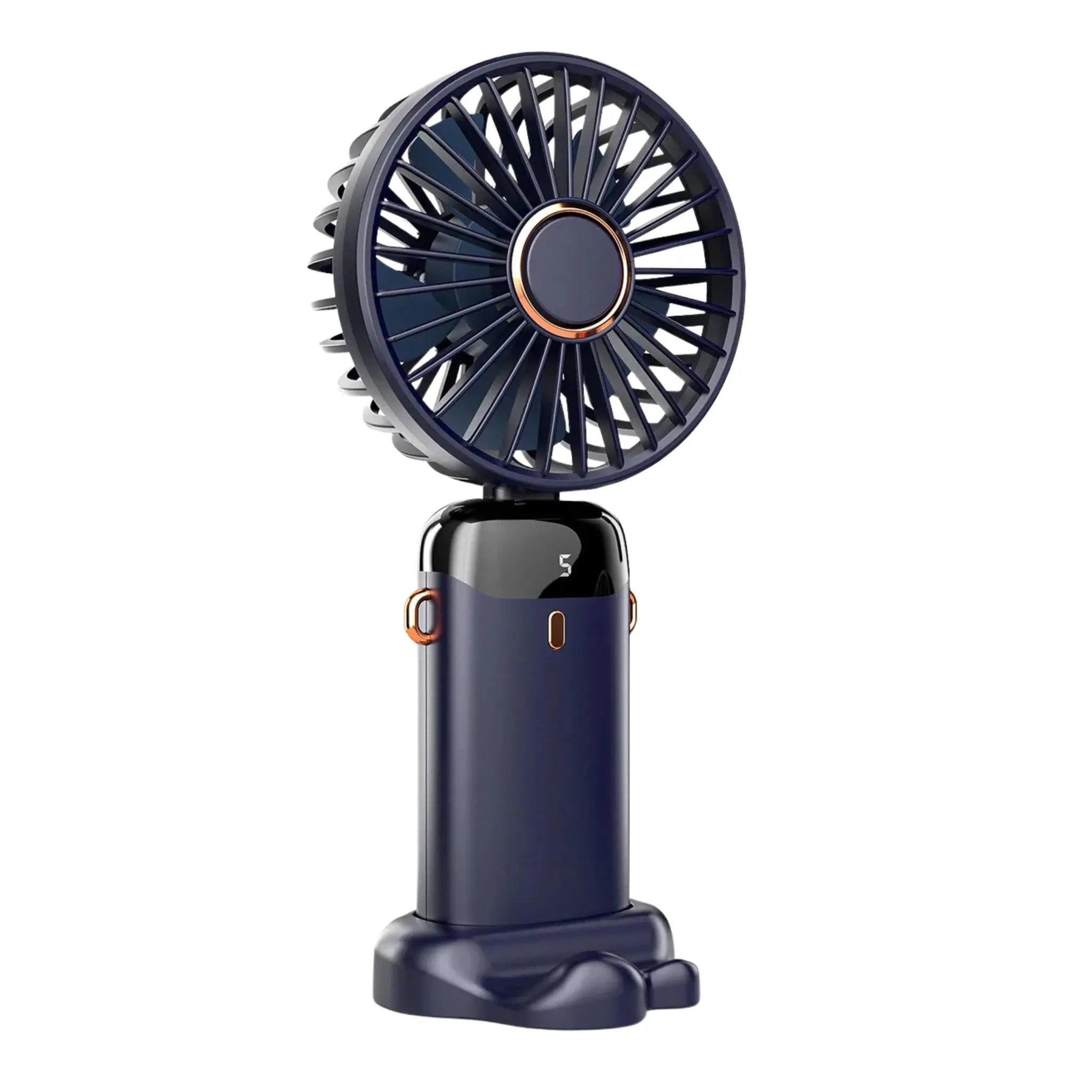 Koonie Portable Handheld Fan, Battery Operated Fan with Base, 8 Hours, Digital Display, 5 Speeds - Koospark